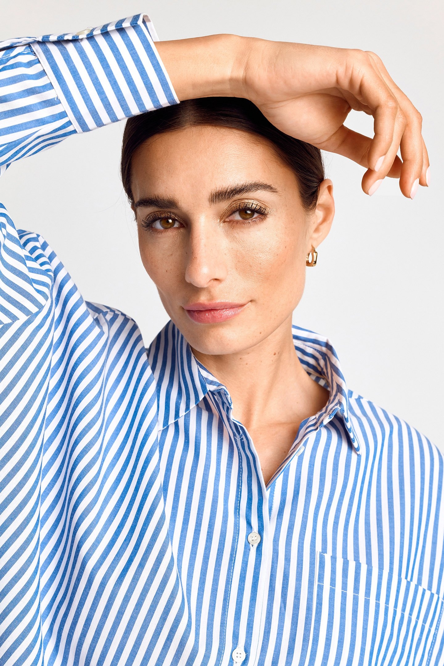 OVERSIZED STRIPED BLOUSE ORGANIC AZZURE BLUE 5