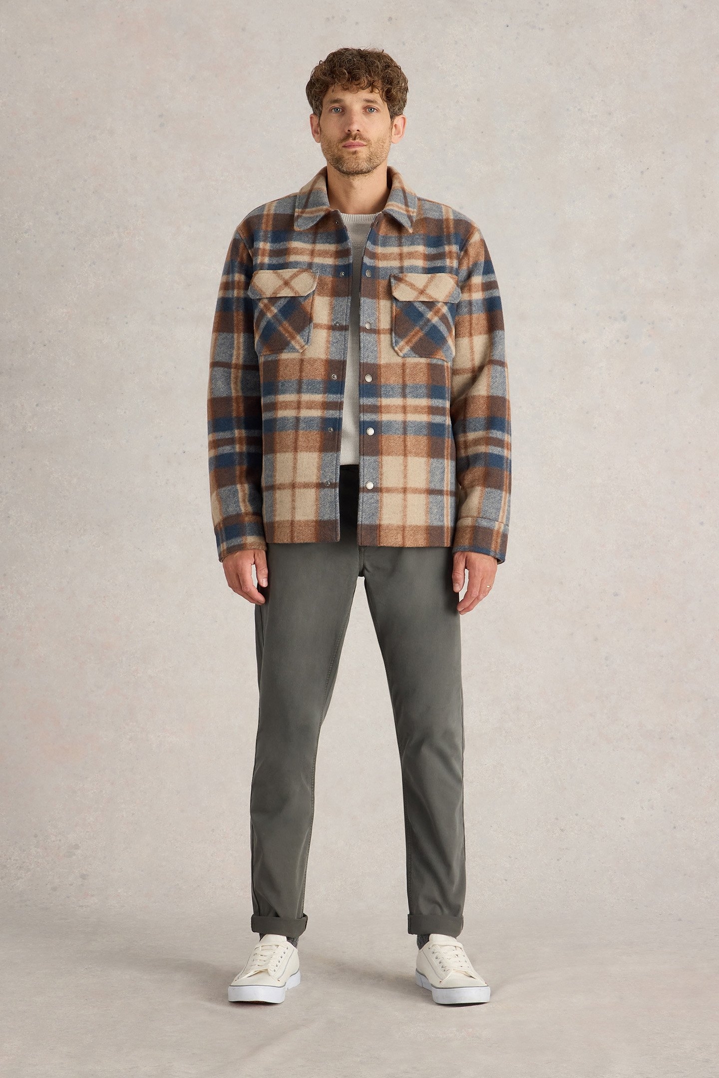 CHECK TRUCKER BROWN MULTI 3