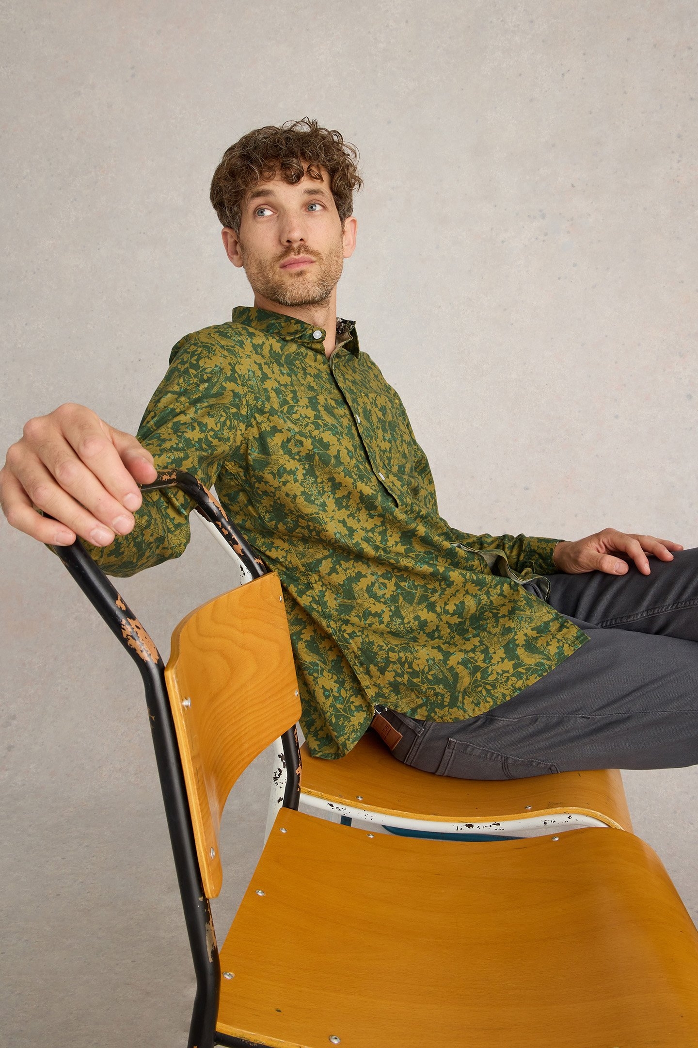 HAWTHORN BIRD PRINTED SHIRT GREEN MULTI 4