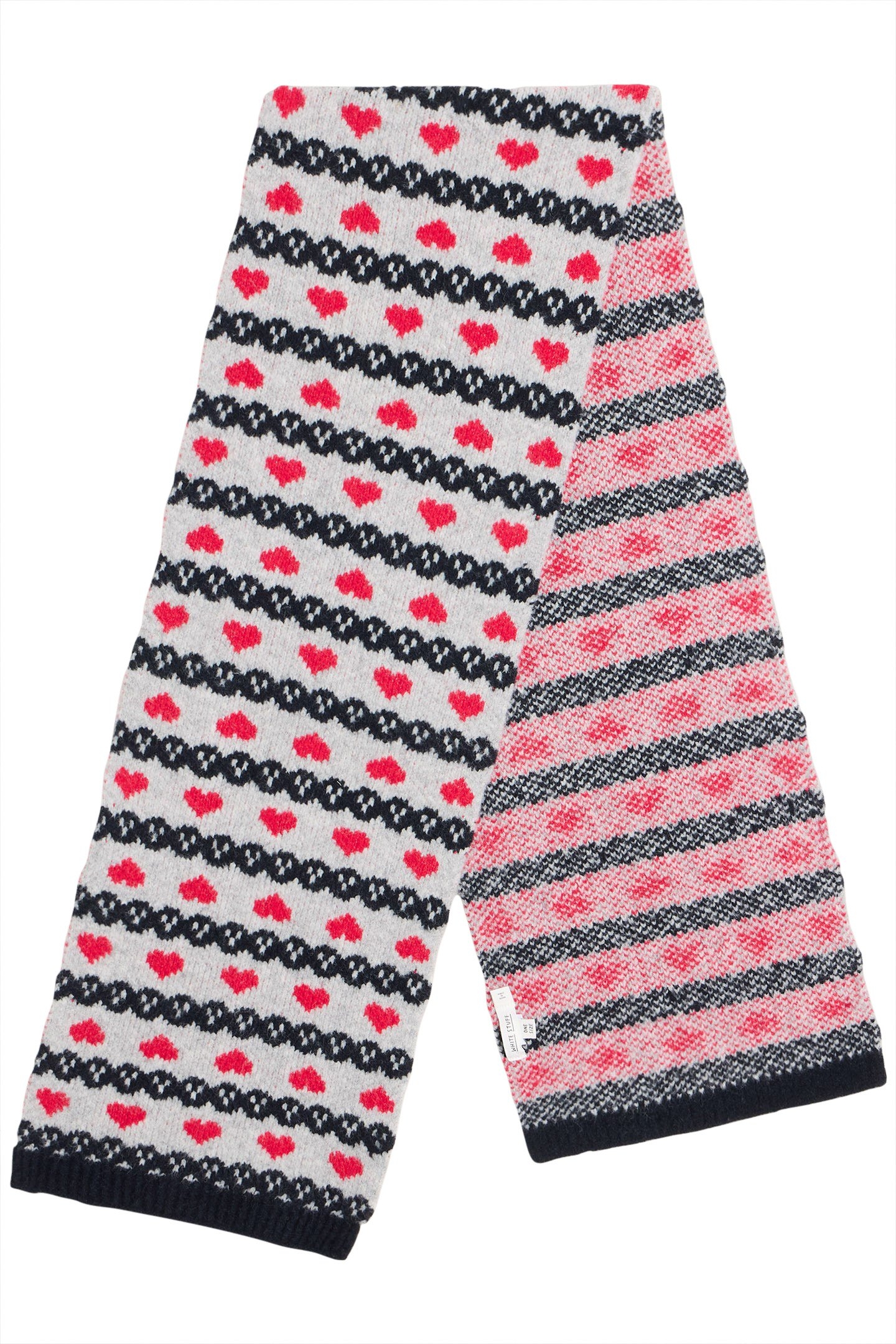 HEART FAIRISLE SCARF GREY MULTI 3