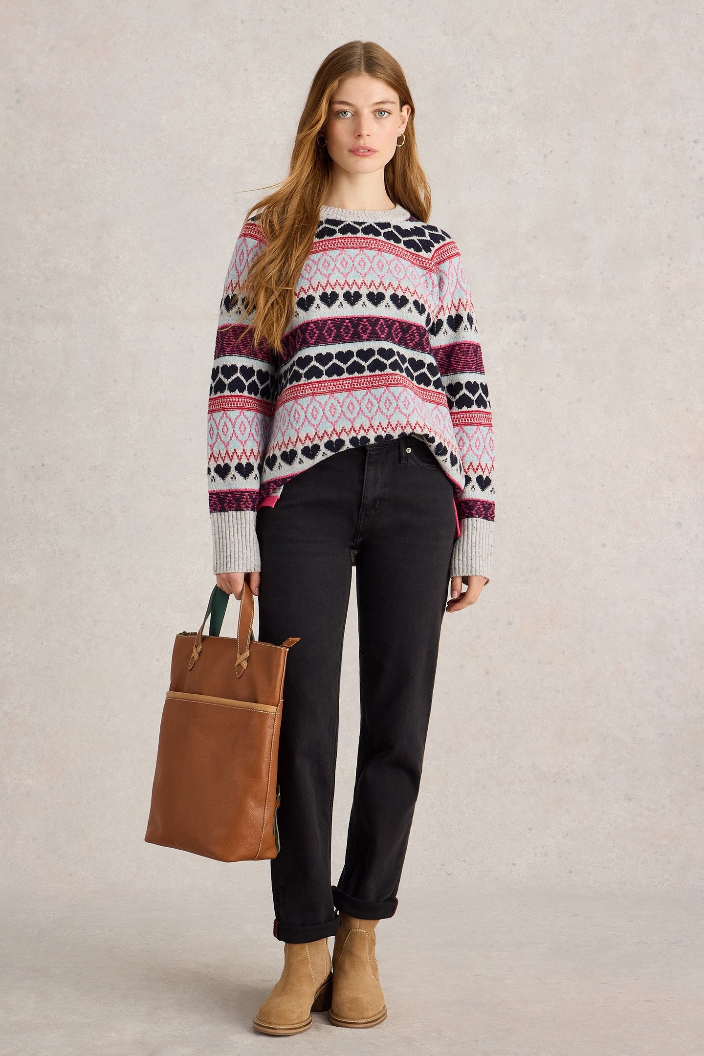 GABBY LONGLINE FAIRILE GREY MULTI 1