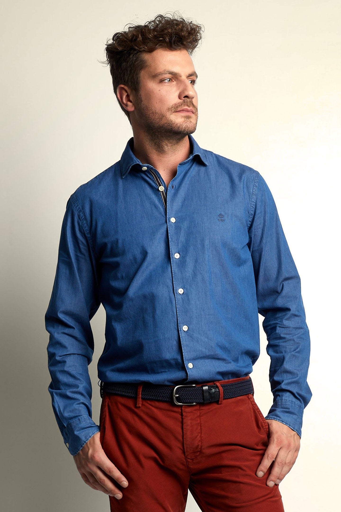 SLIM FIT DENIM SHIRT BLEACH 1