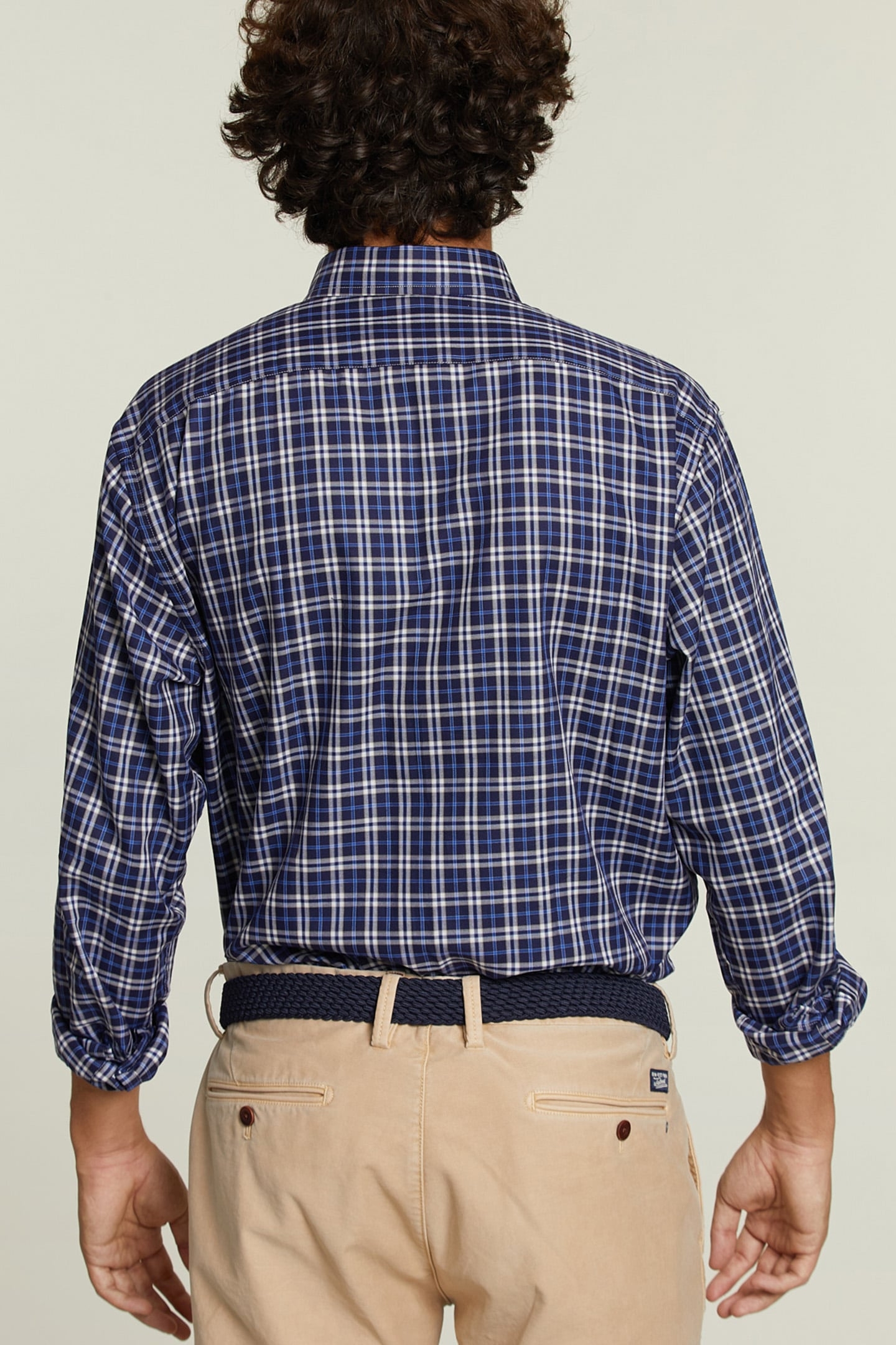 CUSTOM FIT CHECKED SHIRT BLUE/WHITE 2