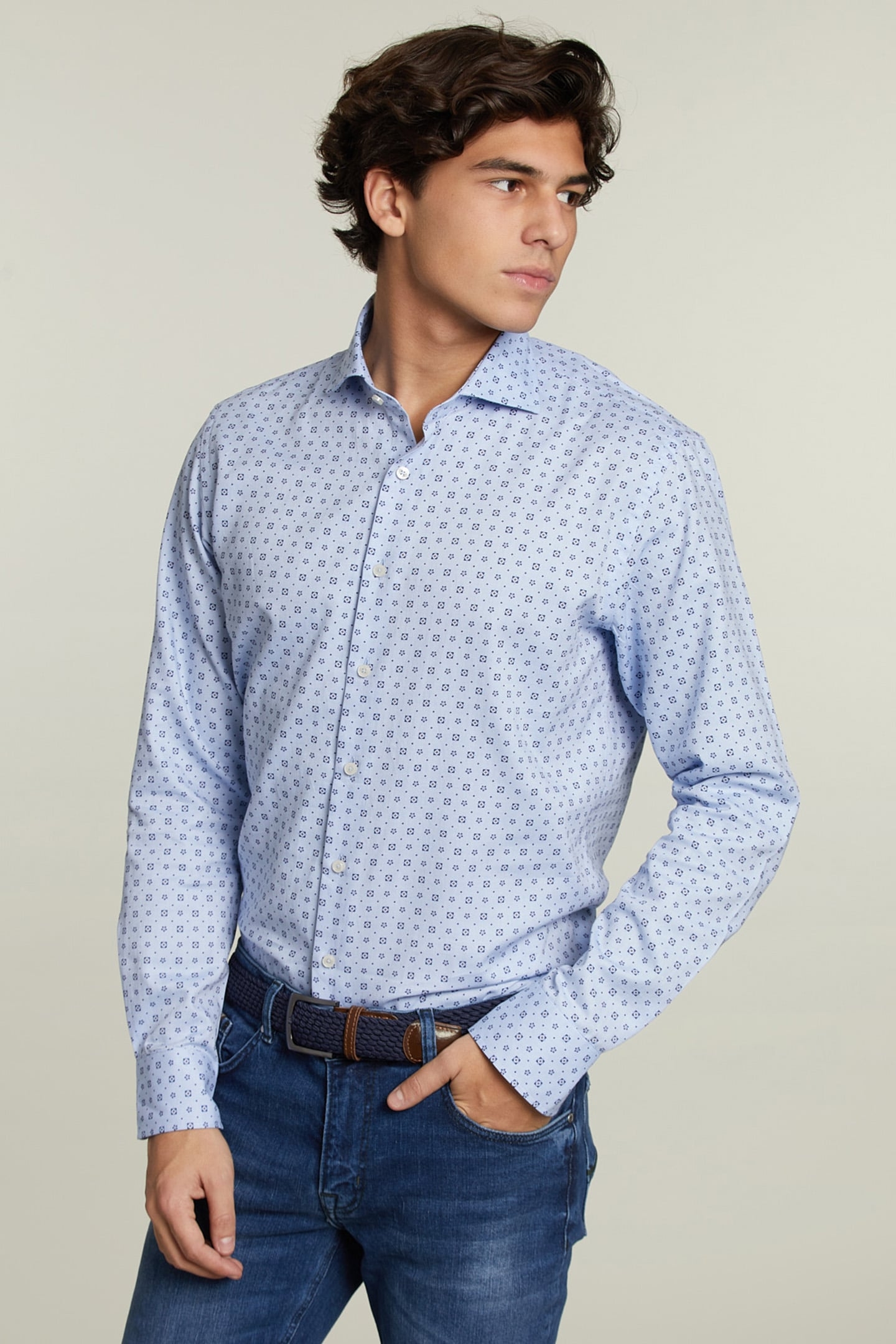 CUSTOM FIT FANTASY SHIRT BLUE 1