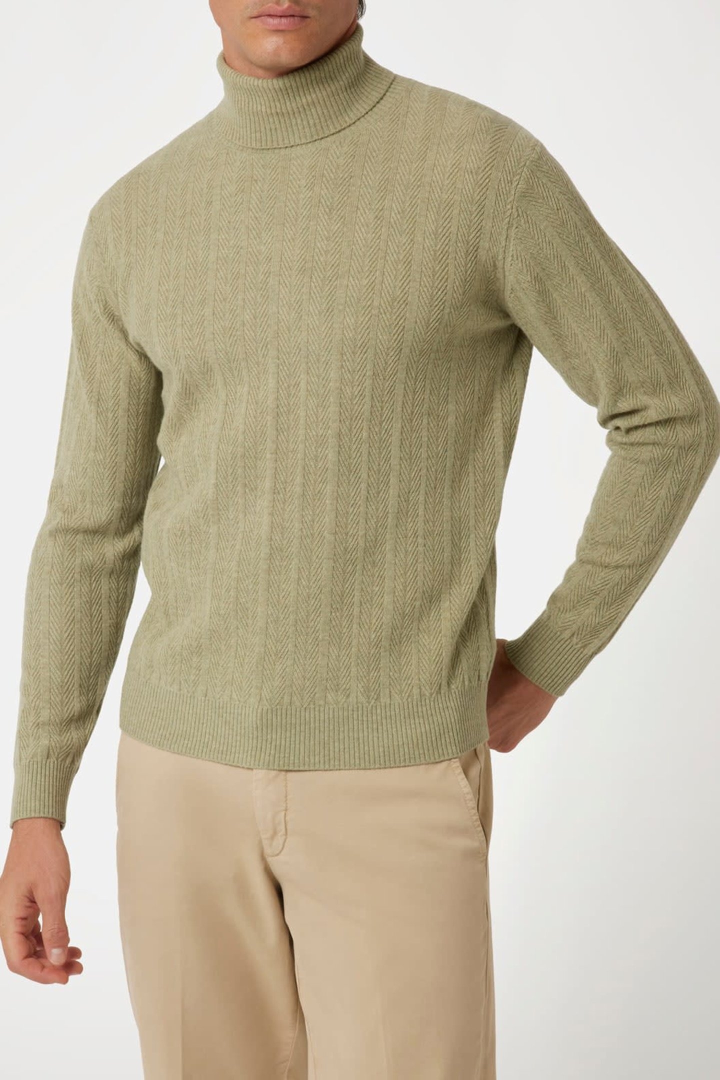 LS TN HERRINGBONE ST MOSSY GREEN HEATHER 1
