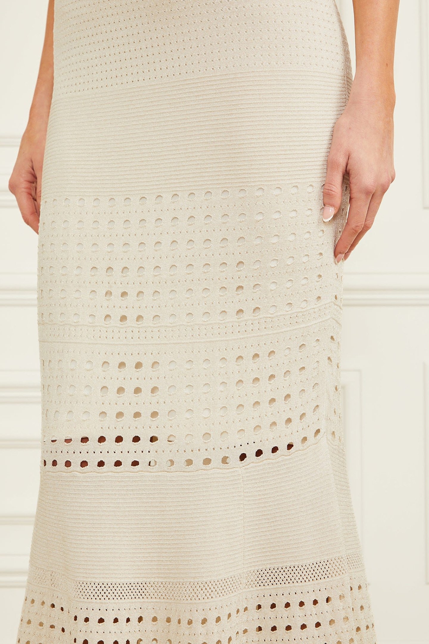 HENLEY LONG SKIRT PALE PEARL MULTI 7