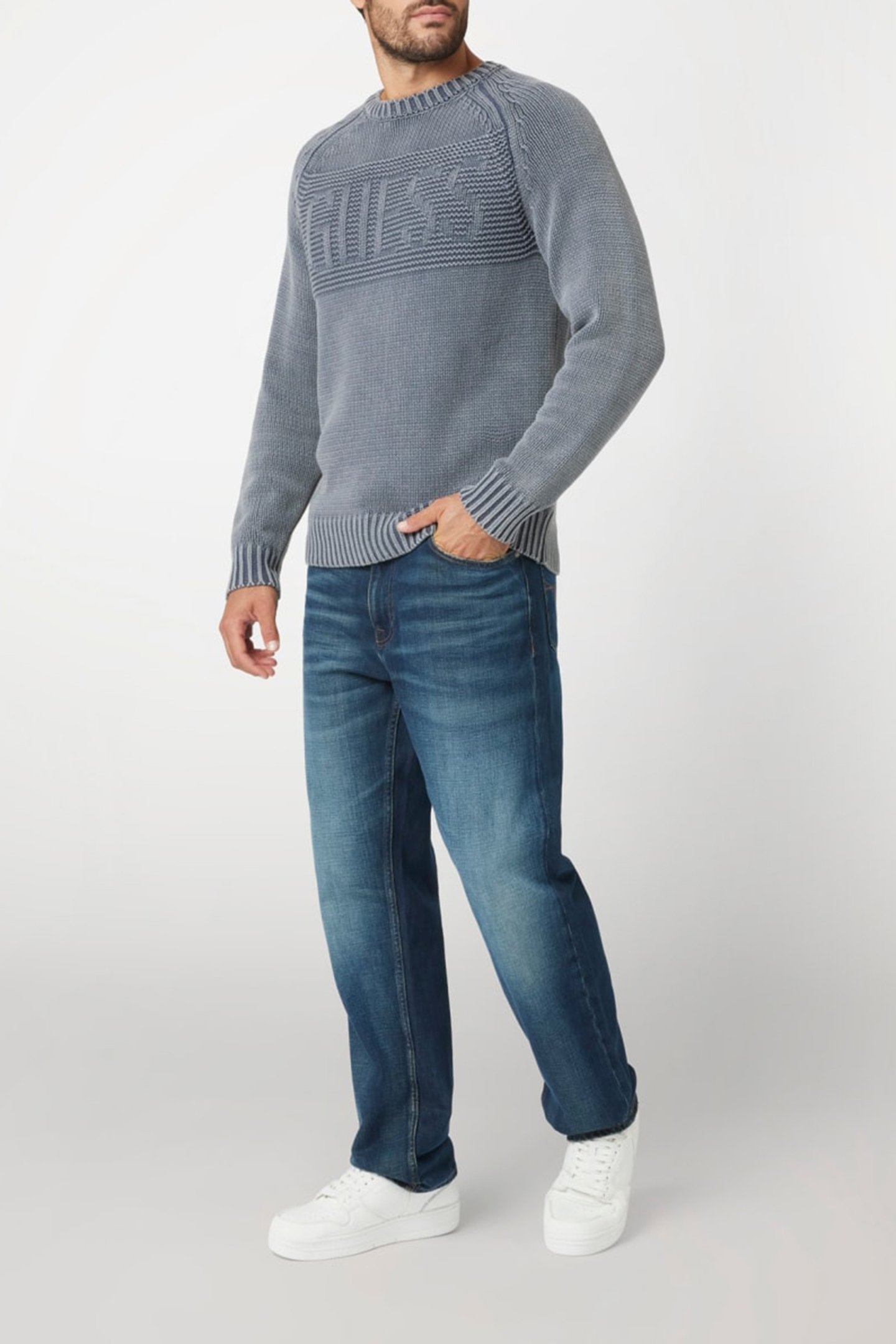 GUESS ECO ELLERY CN STITCHED L GREY SHADOW BLUE 3