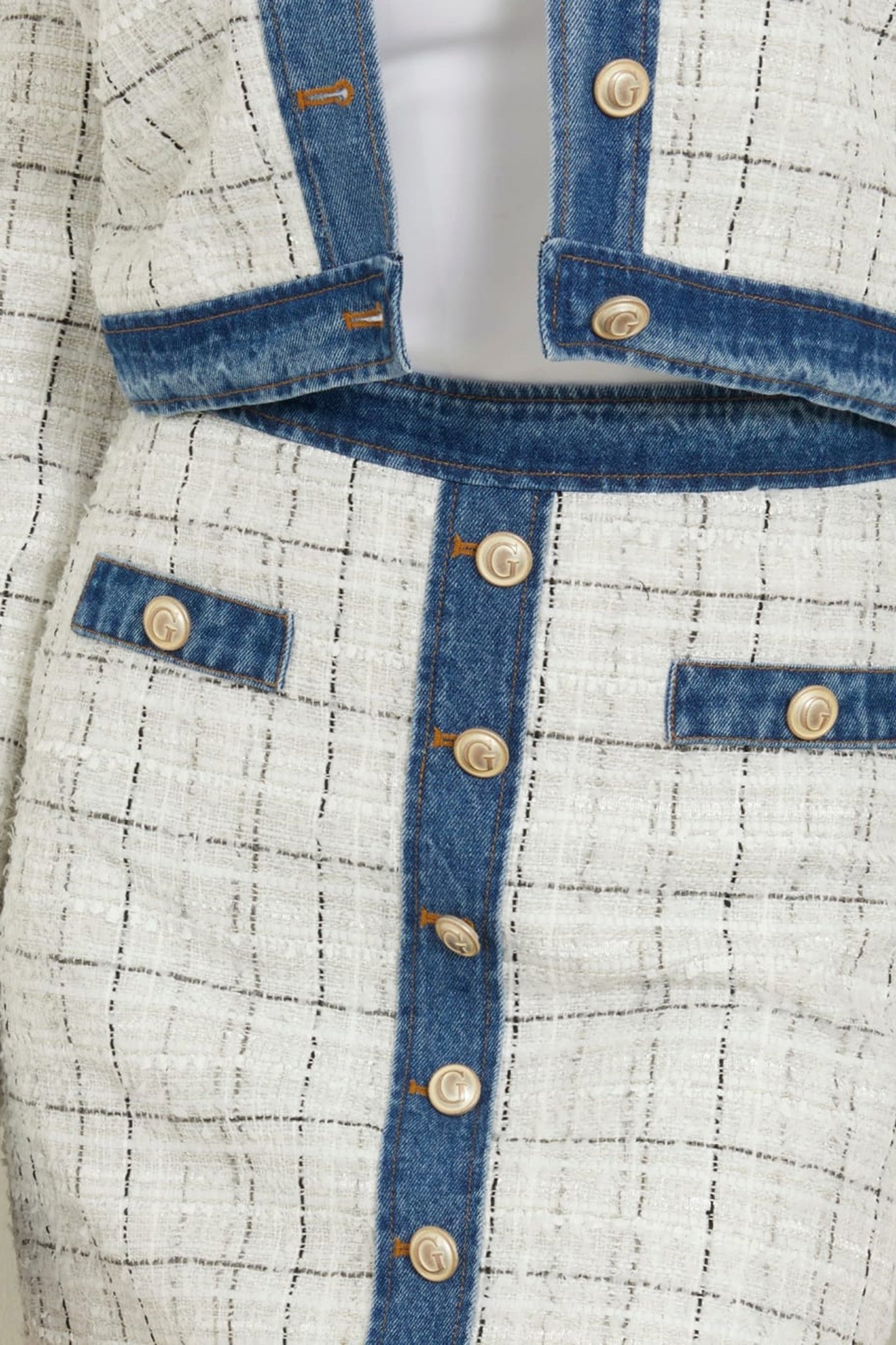 NATALIE SKIRT CHECK TWEED WHITE CO 6