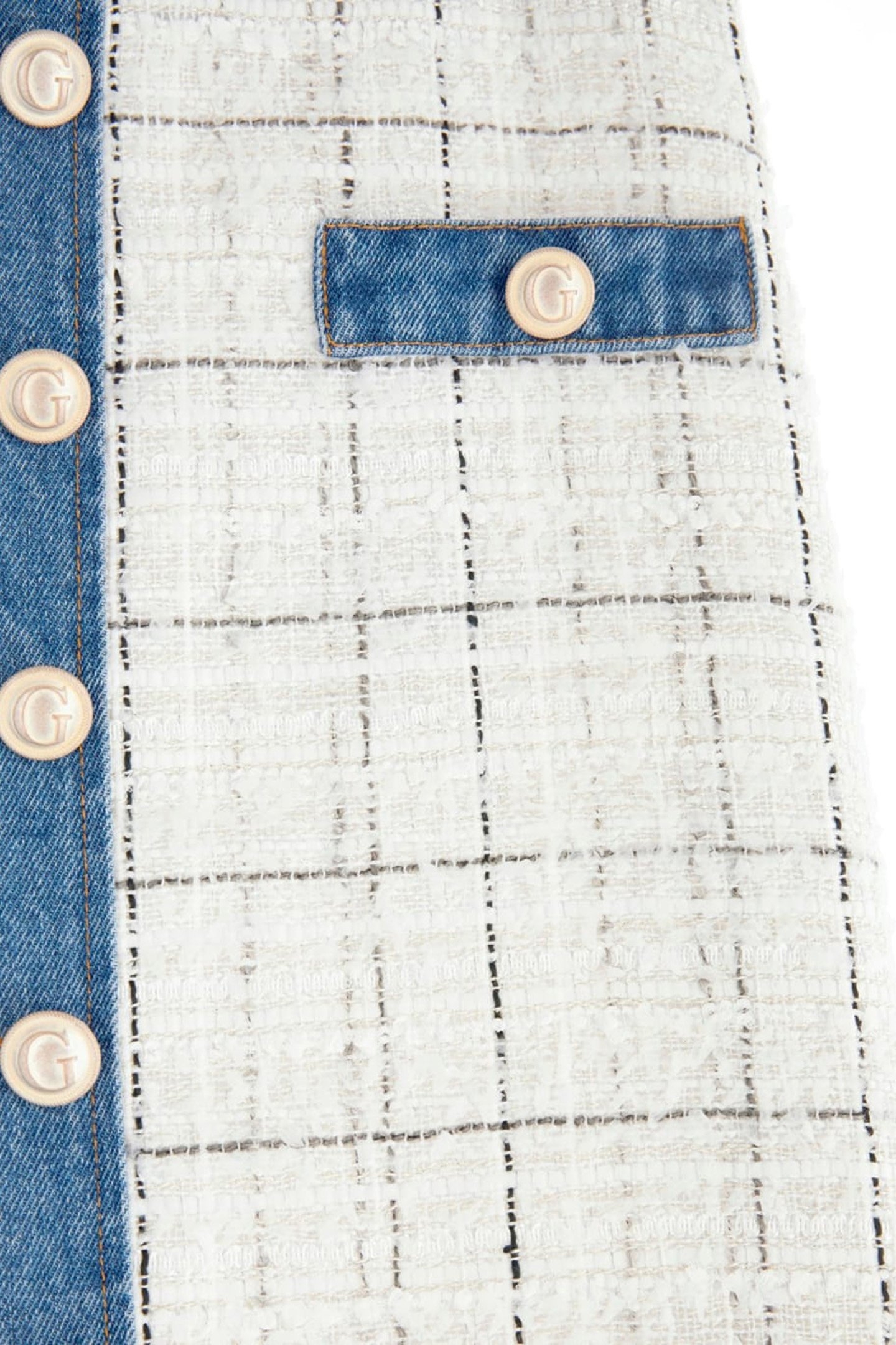 NATALIE SKIRT CHECK TWEED WHITE CO 8