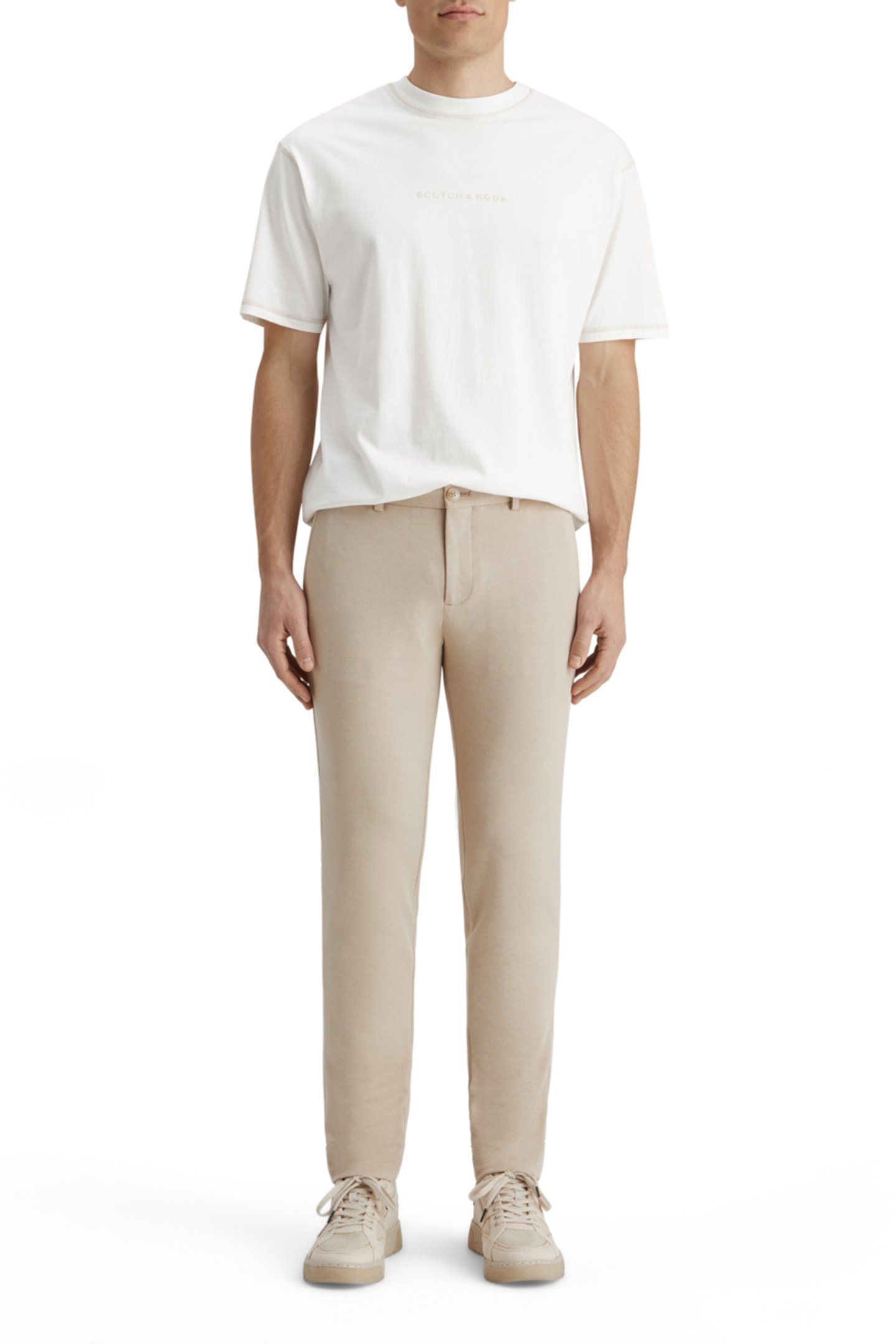MOTT- JERSEY SLIM FIT CHINO PARCHMENT MELANGE 3