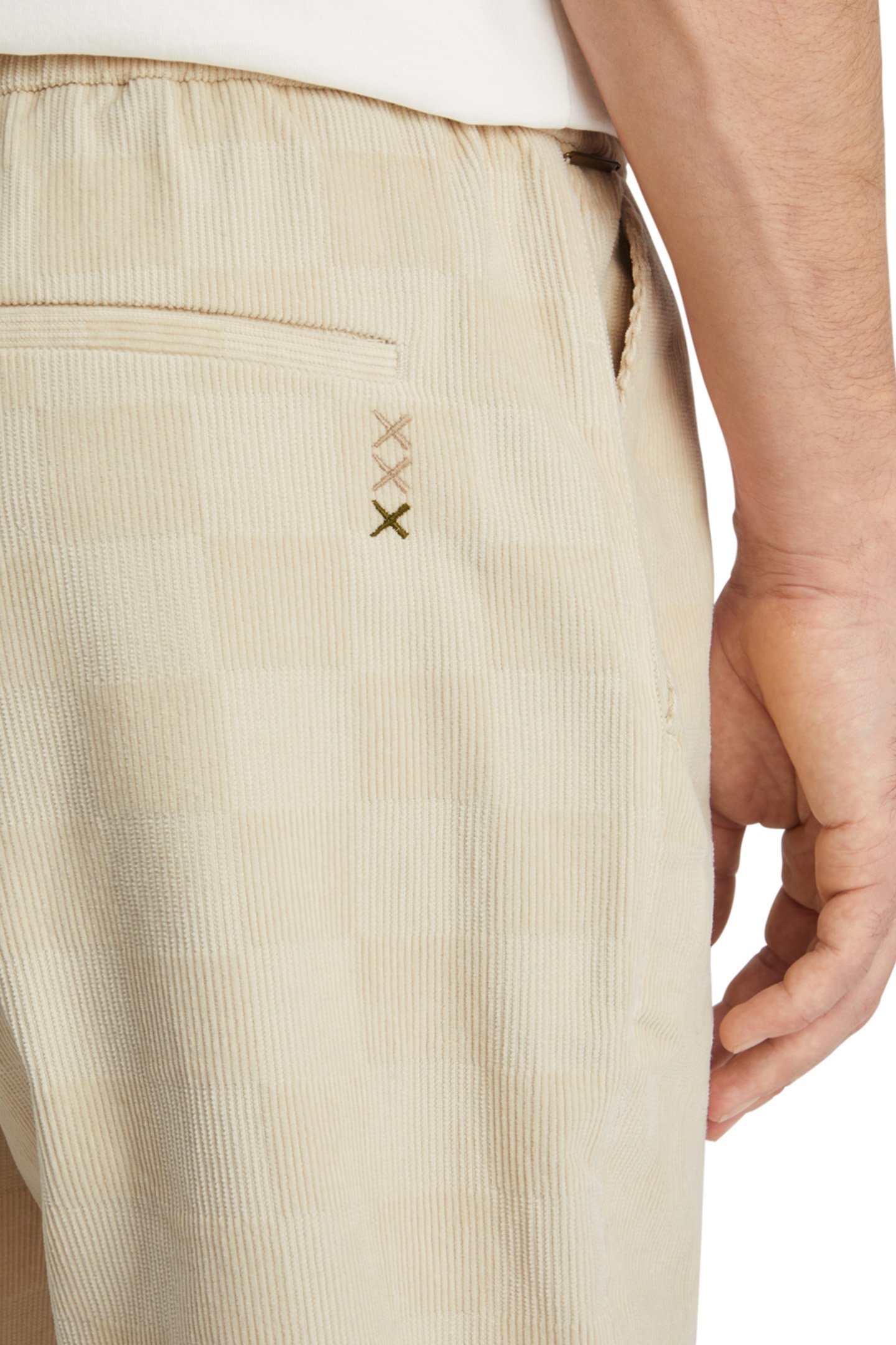 FAVE - CHECK-PATTERNED CORDUROY JOGGER PARCHMENT 8