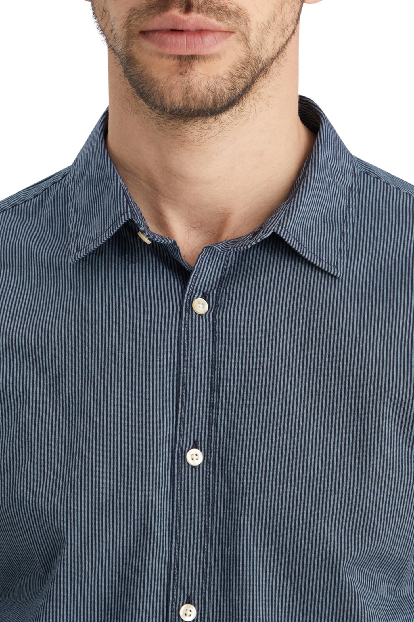 SEASONAL ESSENTIALS POPLIN STRIPED SHIRT NIGHT STRIPE 7