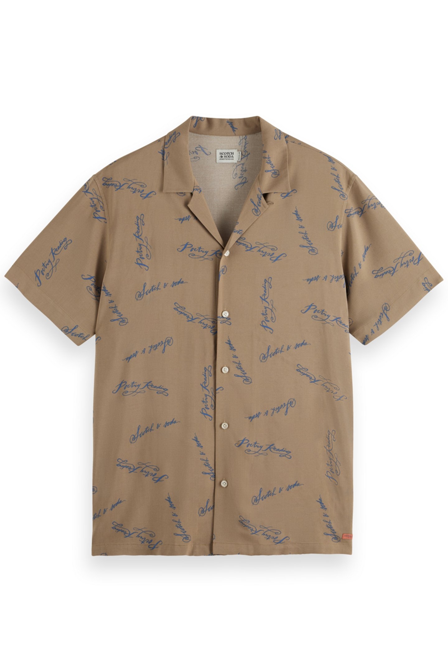 PRINTED CAMP COLLAR SHIRT POETRY NIGHT READING AOP 1