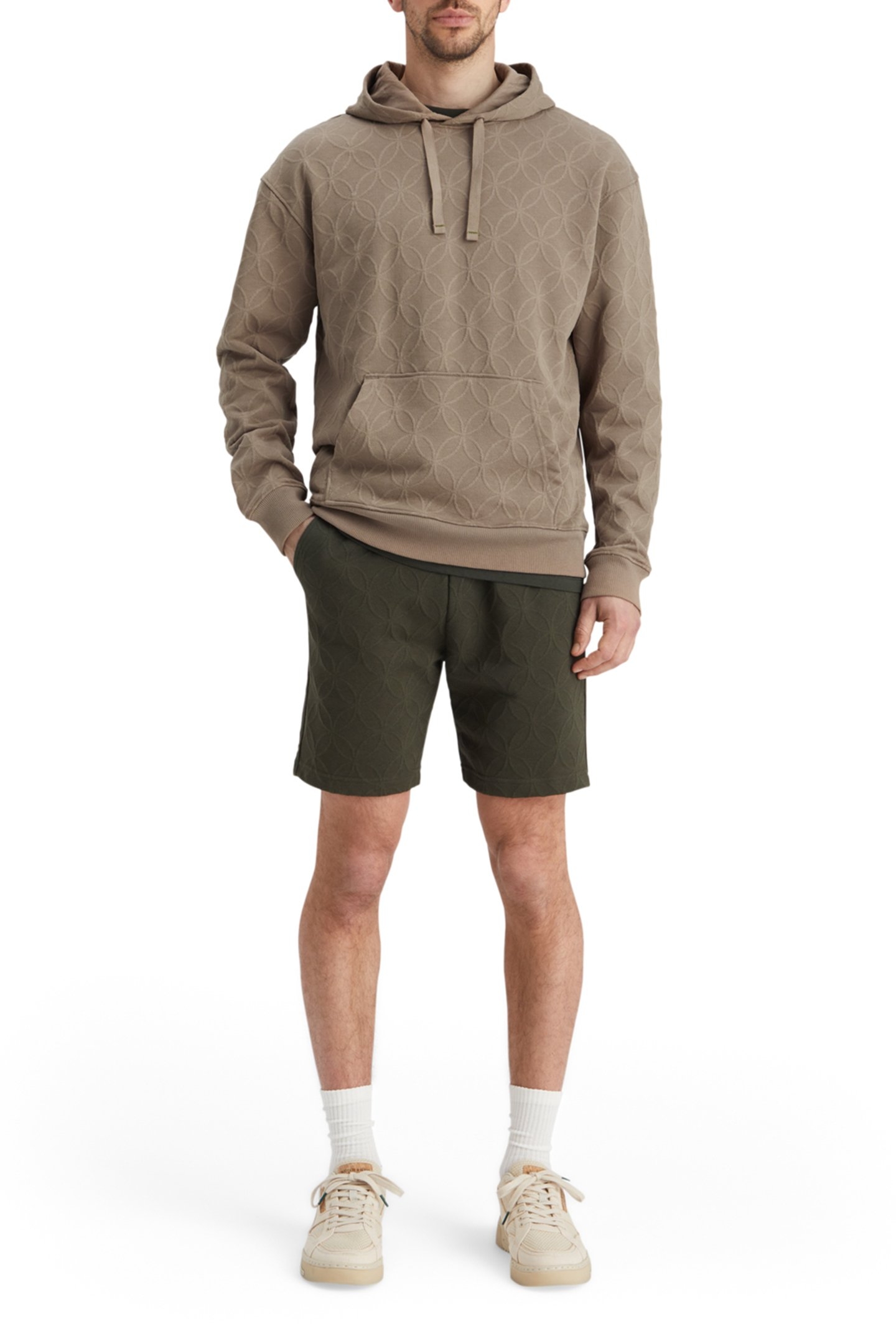JACQUARD TERRY HOODIE CAPPUCHINO 3