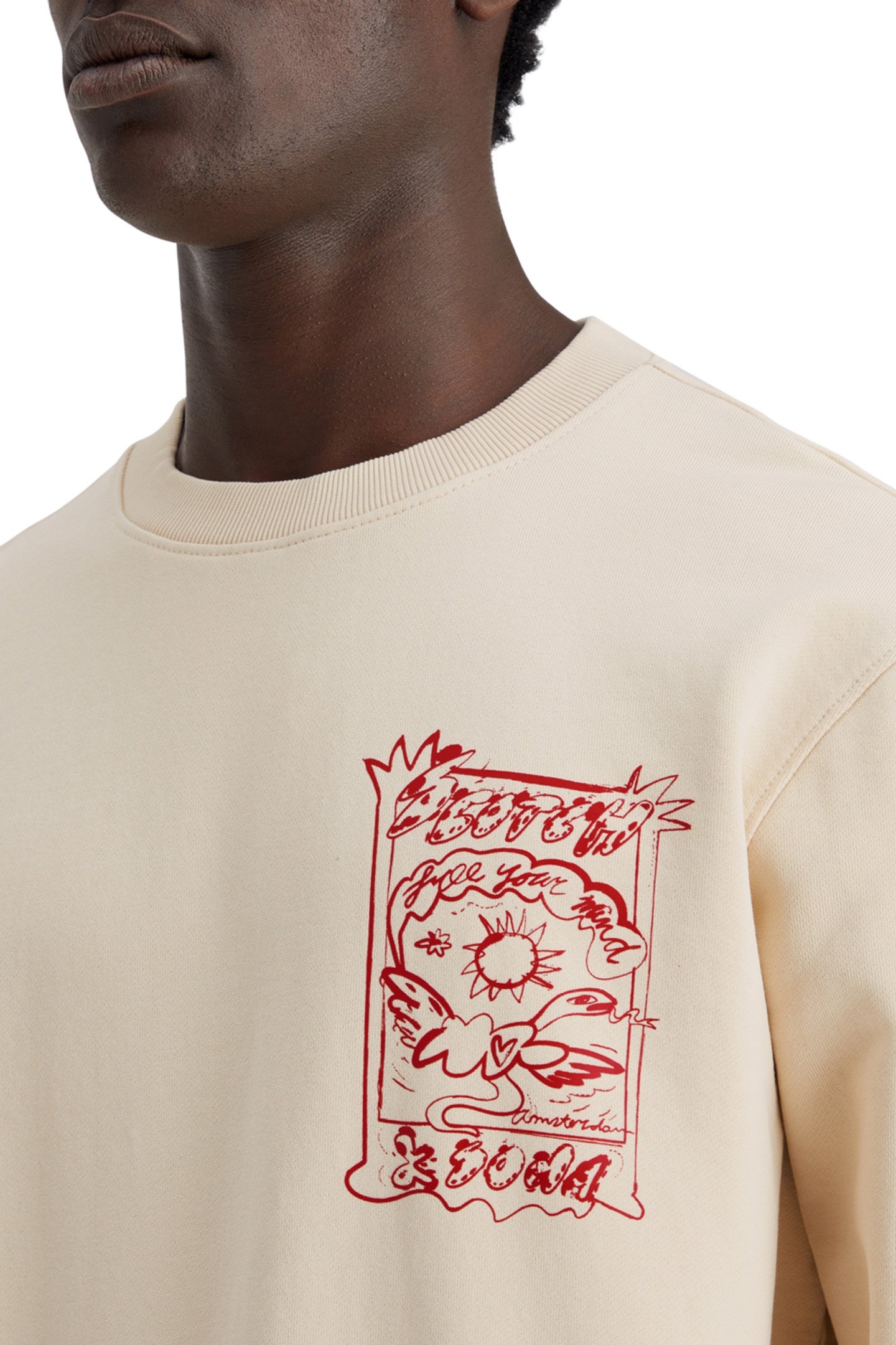 FRONT CHEST ARTWORK SWEATSHIRT PARCHMENT 7