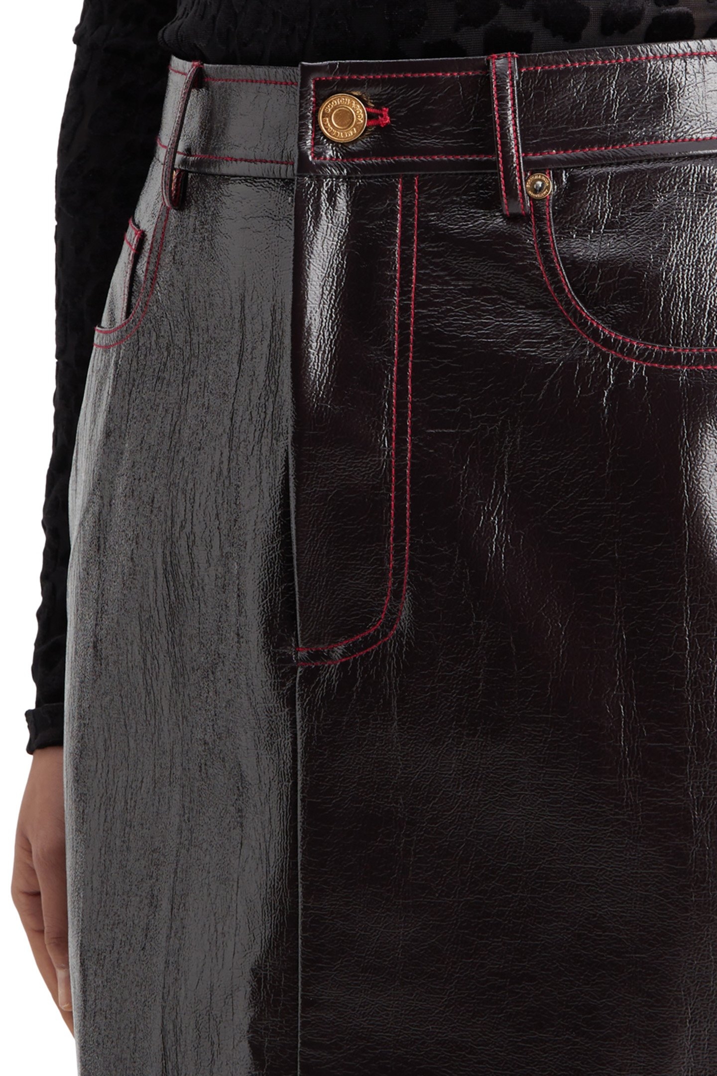 FAUX LEATHER MINI SKIRT WINE 7