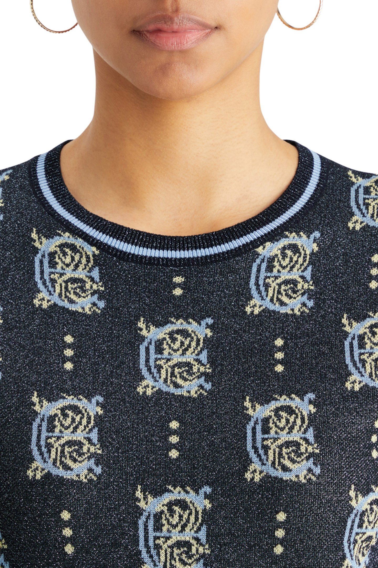 JACQUARD CROPPED PULLOVER NIGHT 8