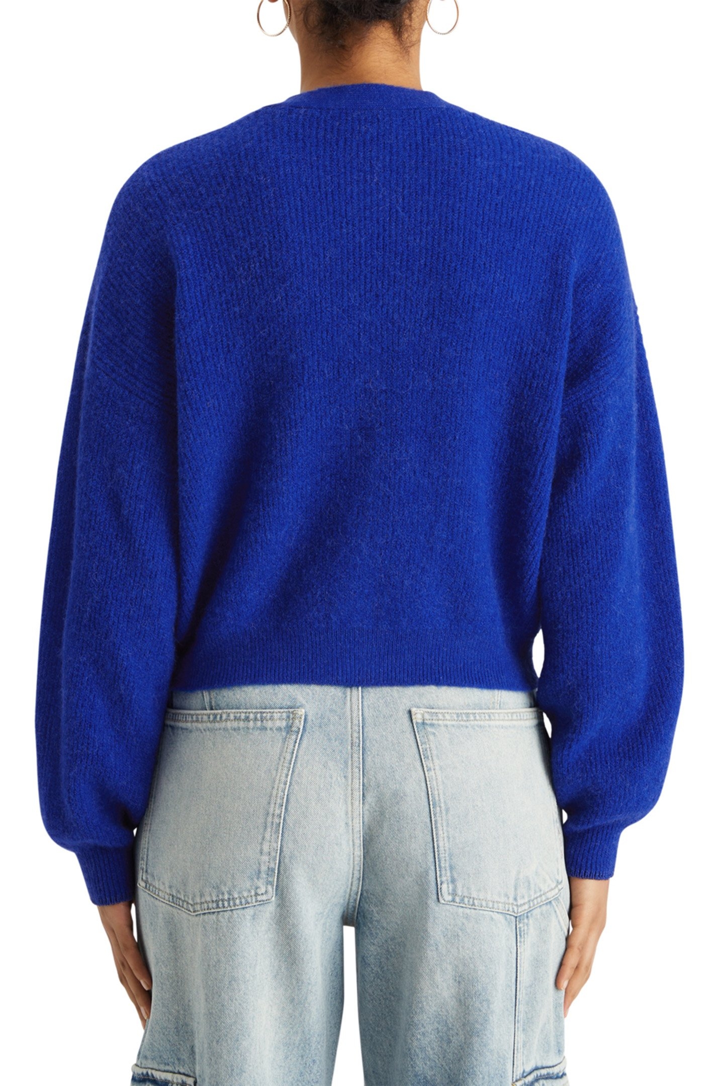FUZZY RELAXED CARDIGAN ELECTRIC BLUE 2