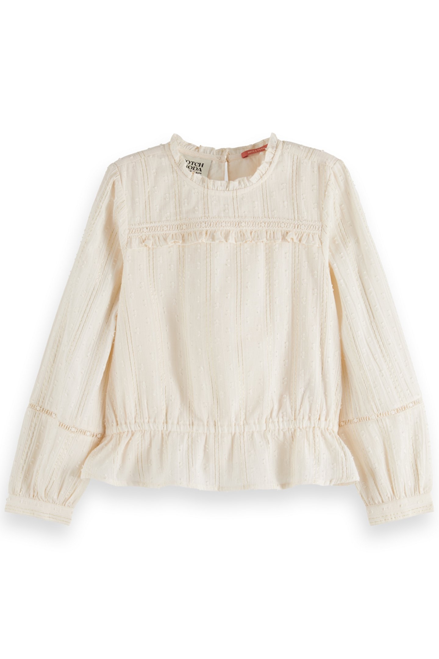 GIRL FESTIVE LUREX CLIP JACQUARD TOP SOFT ICE 1