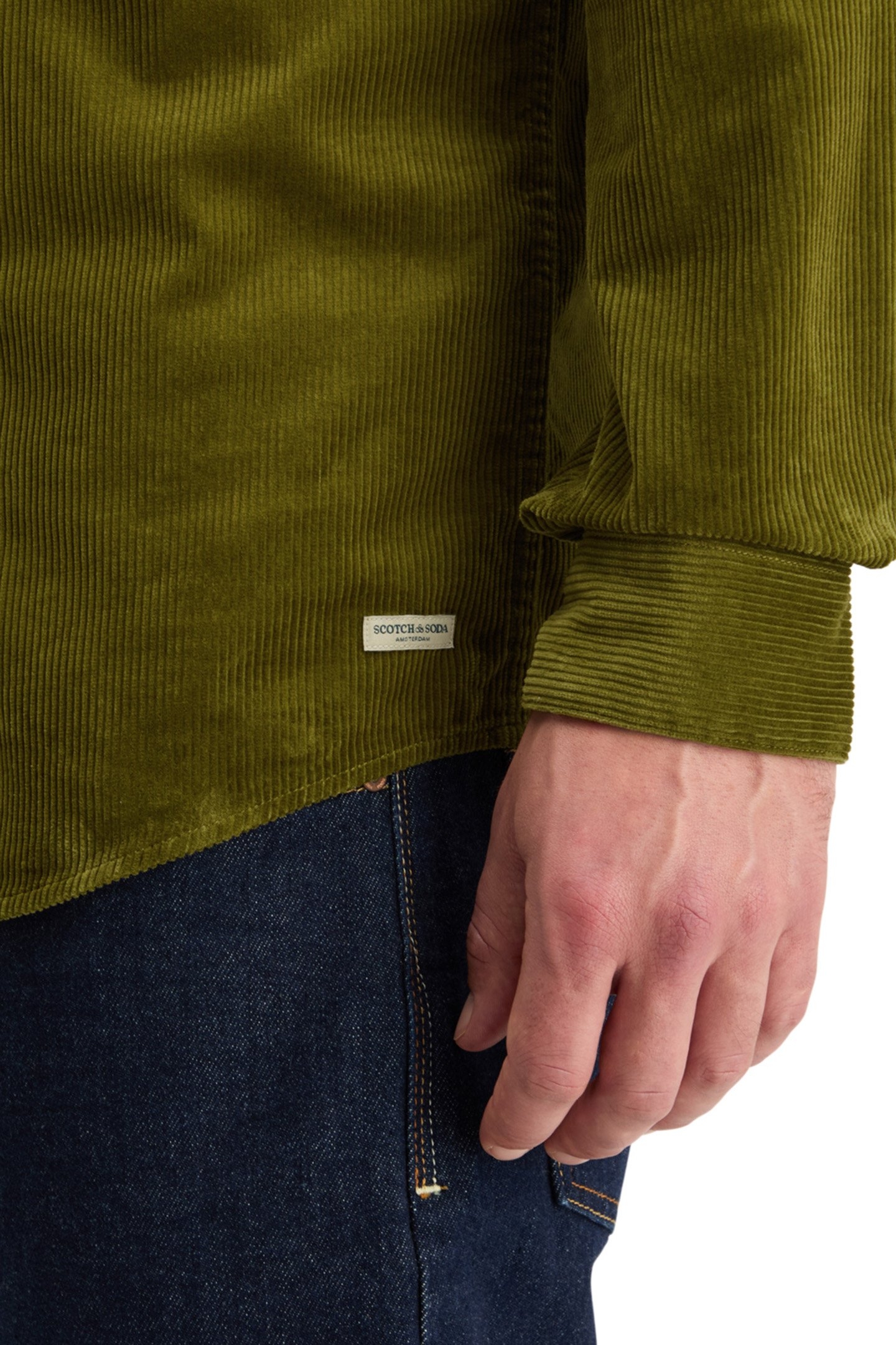 SOLID CORDUROY SHIRT MOSS GREEN 8