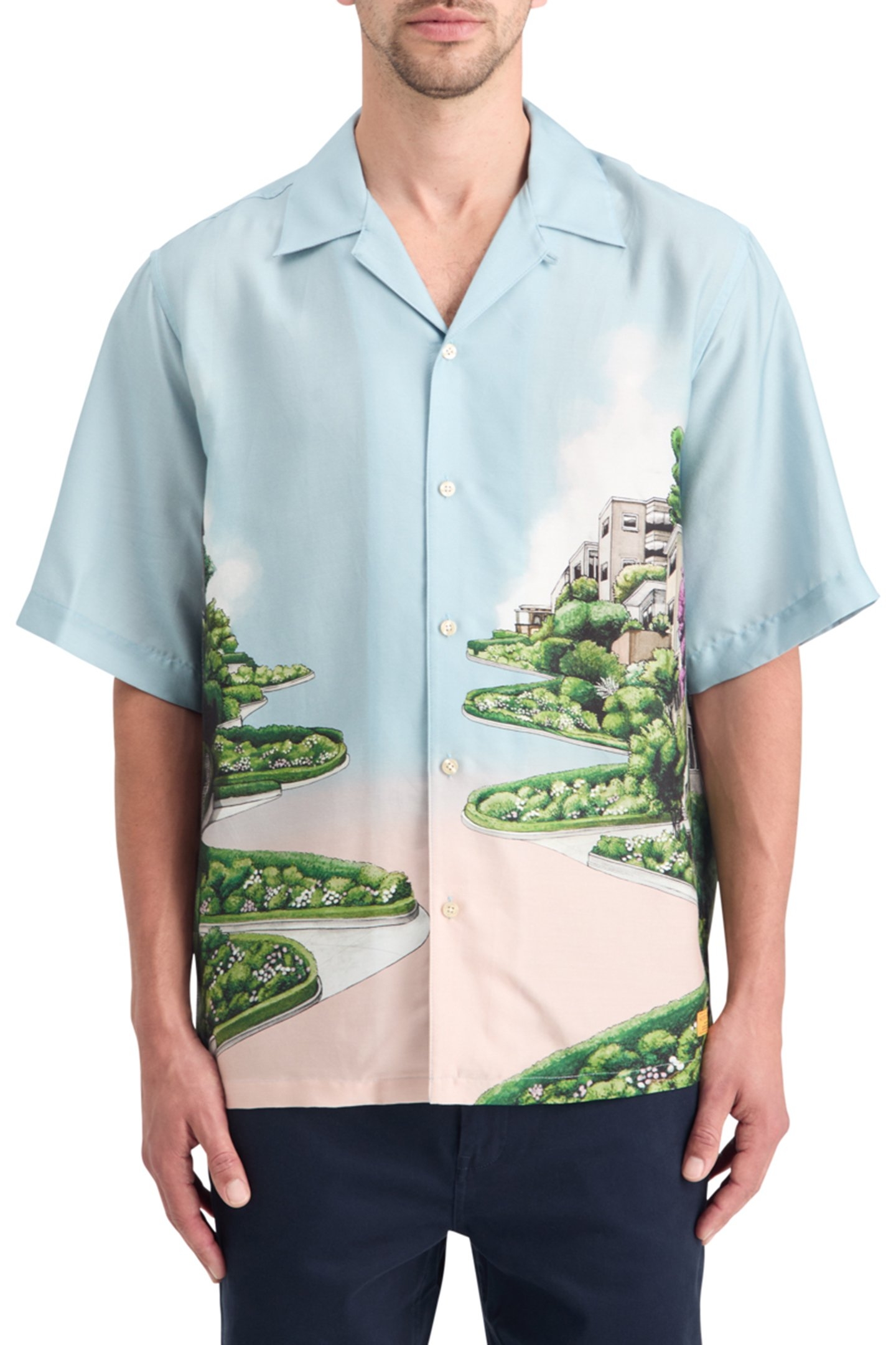 RELAXED FIT TENCEL AOP SHIRT SCENARY PRINT 1