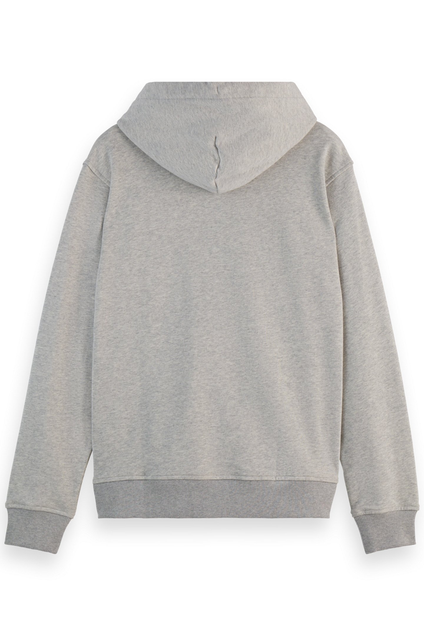 ESSENTIAL LOGO BADGE ZIP-THROUGH HOODIE GREY MELANGE 5