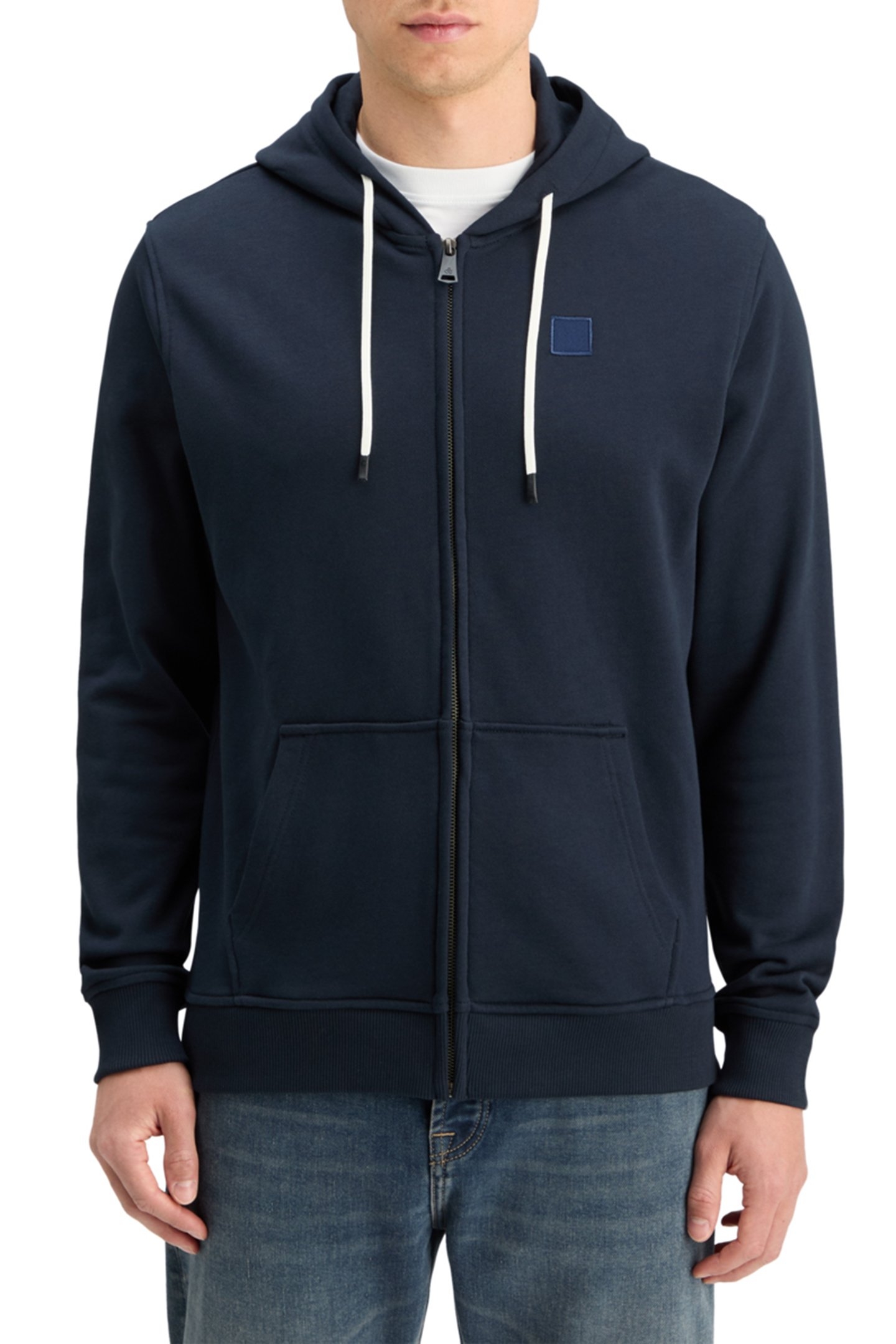 ESSENTIAL LOGO BADGE ZIP-THROUGH HOODIE NIGHT 1