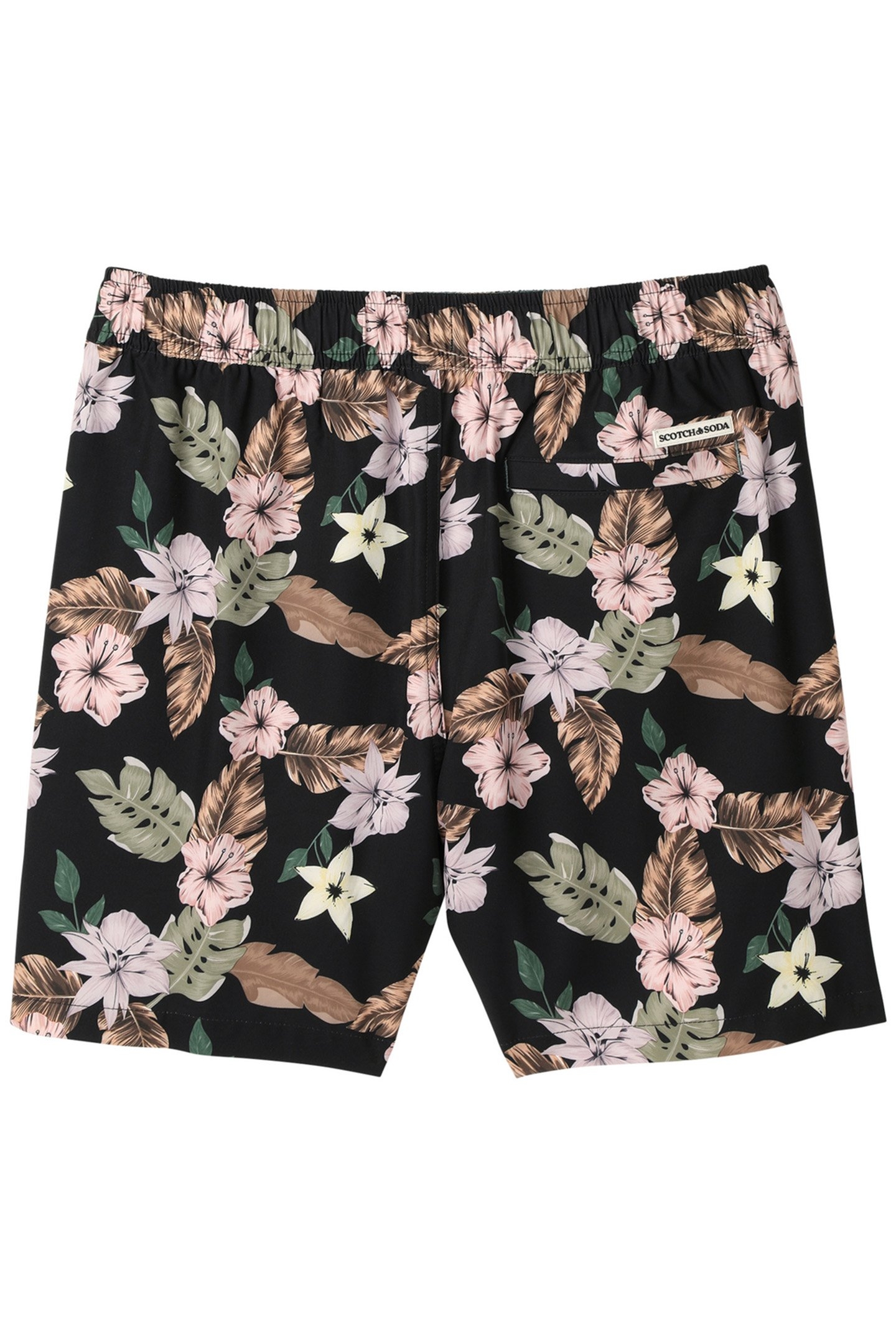 NOSTALGIA FLORAL SWIM TRUNK BLACK GREY 2