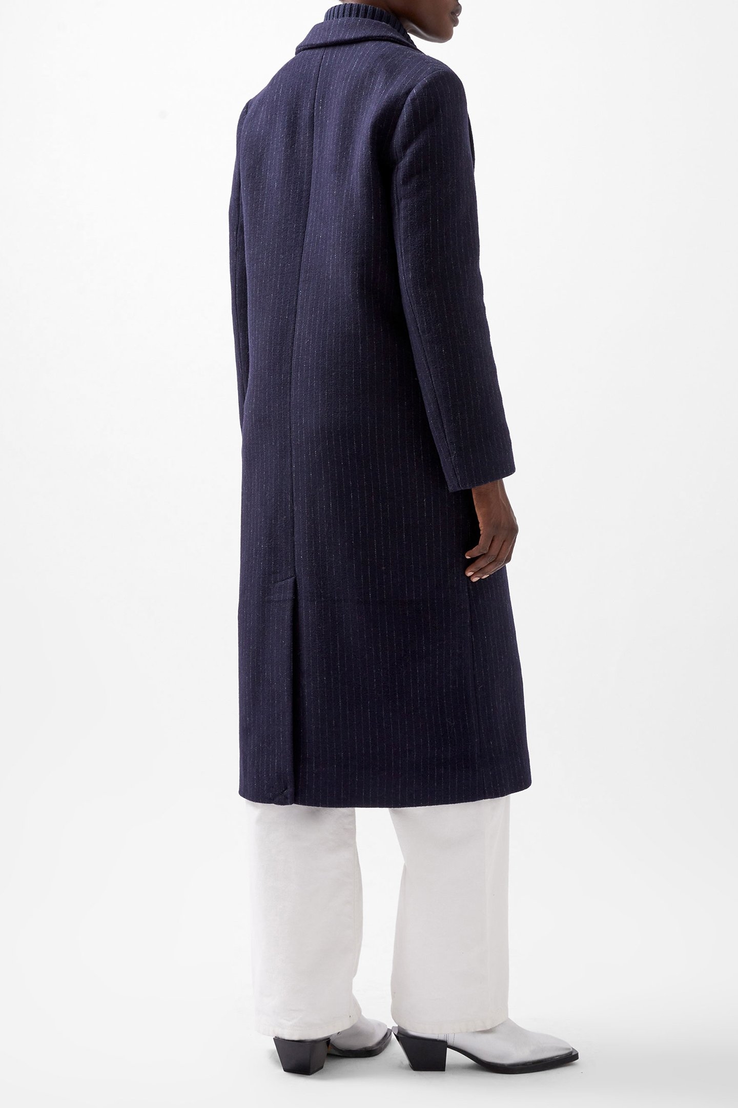 ARLANA PIN STRIPE COAT NAVY AND GREY 2