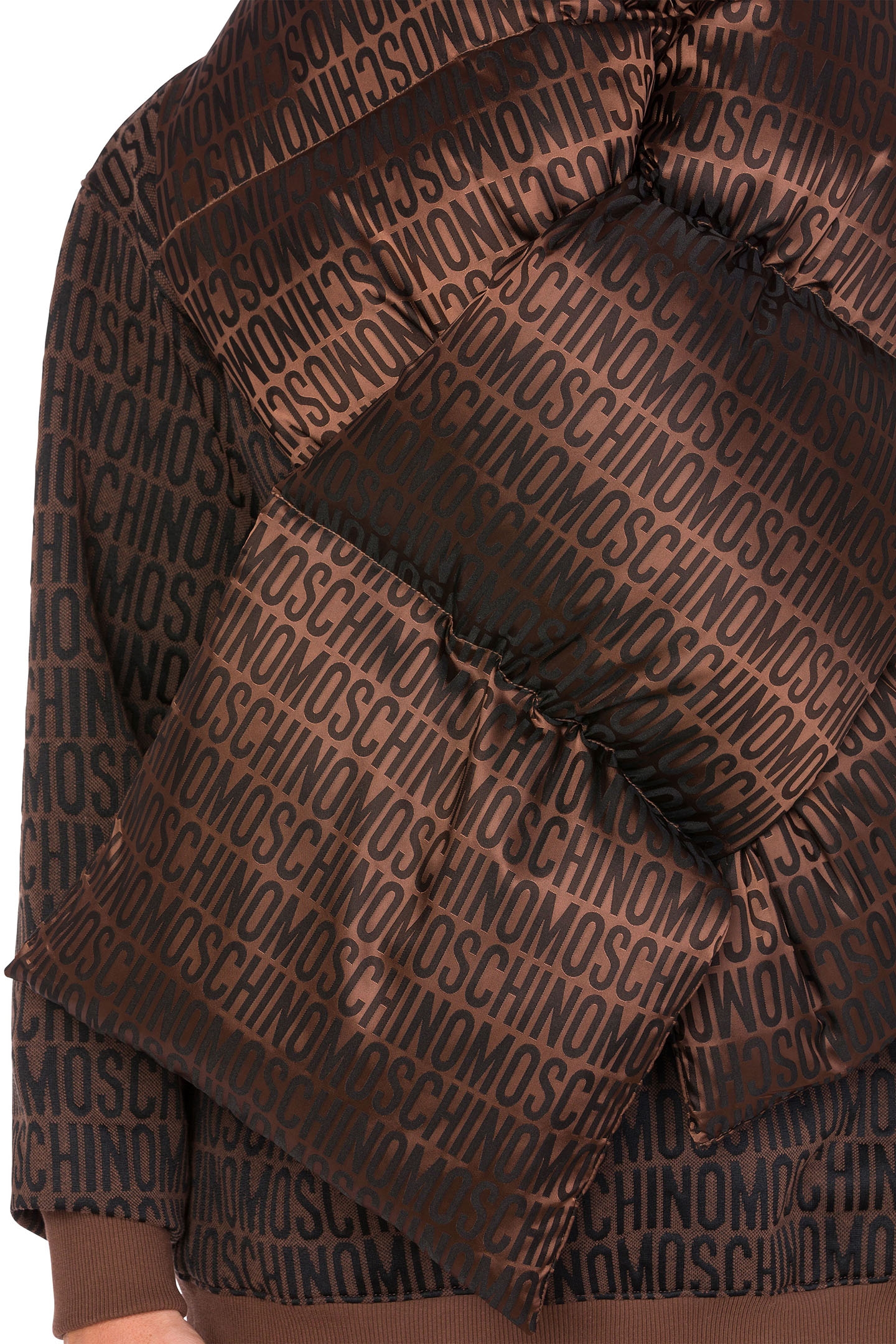 ALLOVER LOGO JACQUARD NYLON SCARF BROWN 3
