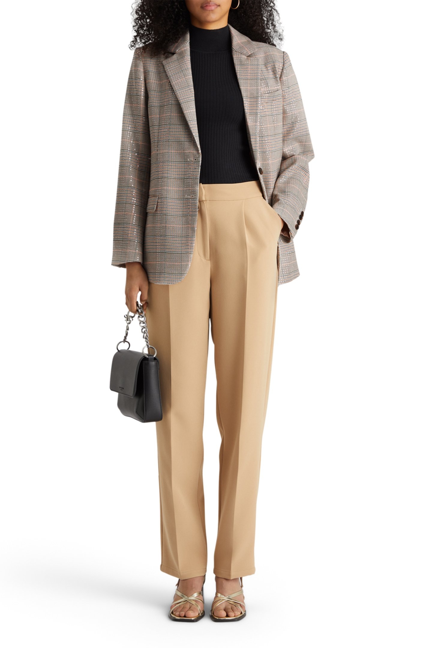 SEQUIN PRINCE OF WALES CHECK BOYFRIEND SB BLAZER SEQUIN PRIN 6