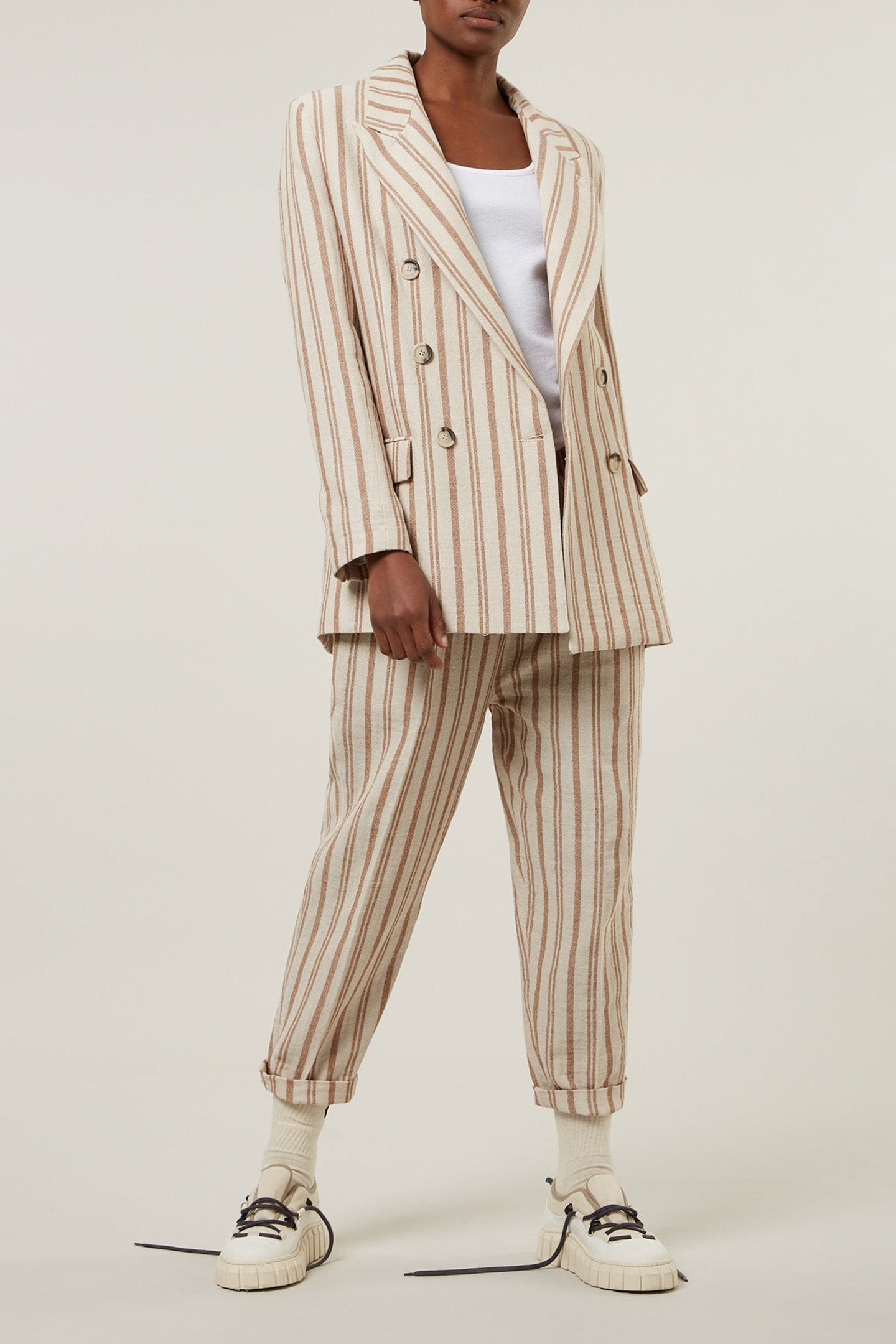 PANTS COTTON STRIPES ECRU 2