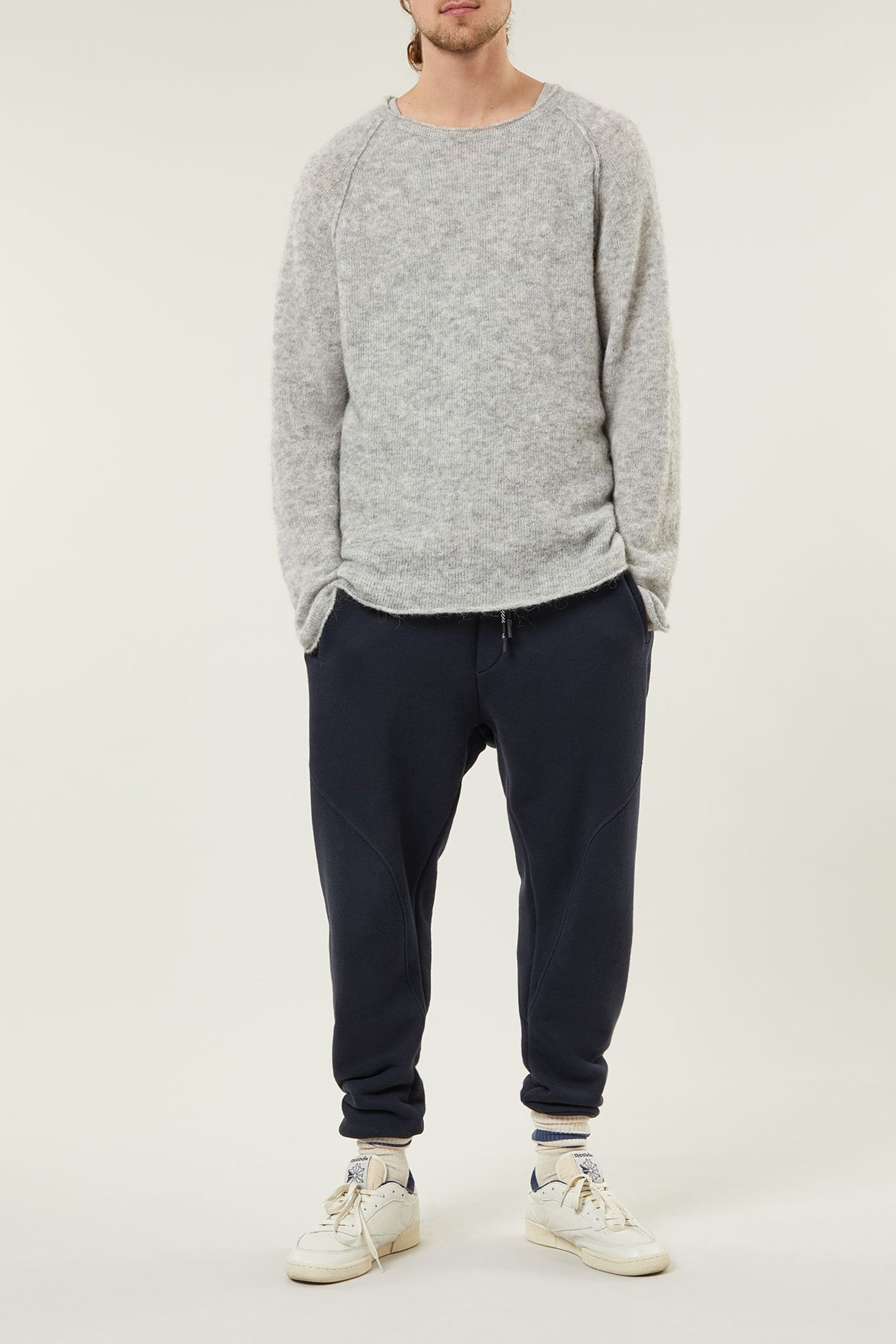 JACE KNIT SWEATER LIGHT GREY MELEE 2