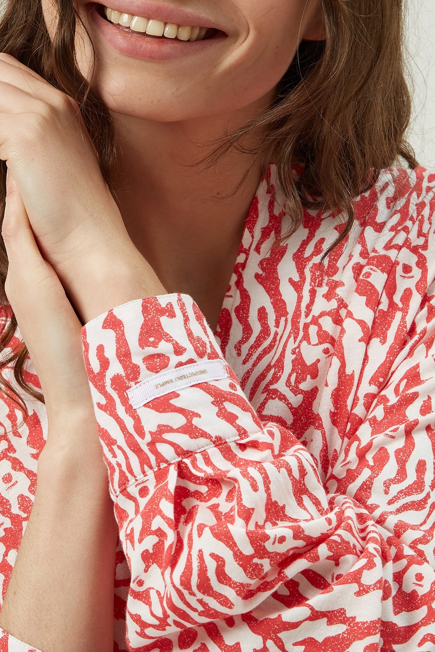 V-NECK BLOUSE ZEBRA JERSEY ECRU 6