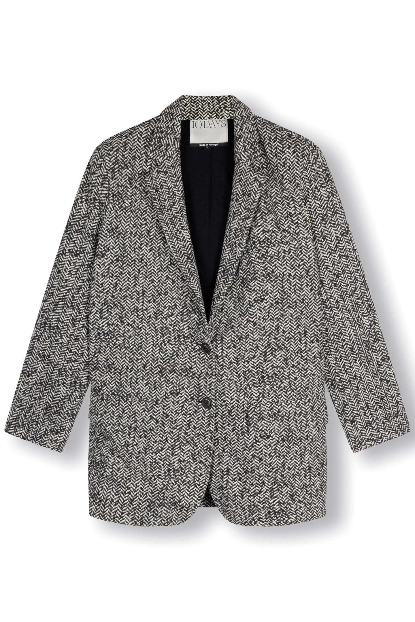 STATEMENT BLAZER HERRINGBONE BLACK 4