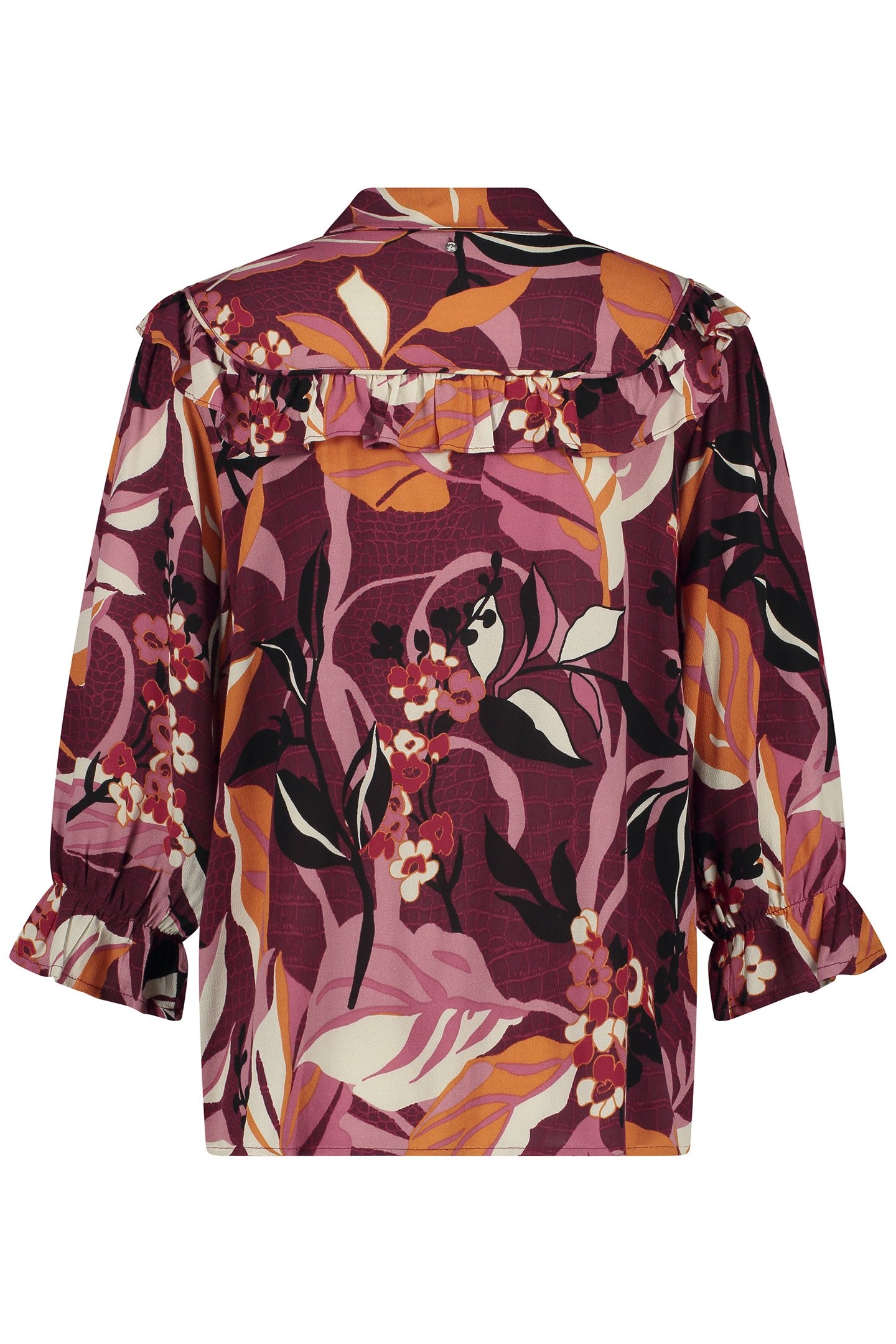 BLOUSE LEAVES PRINT PURPLES 3