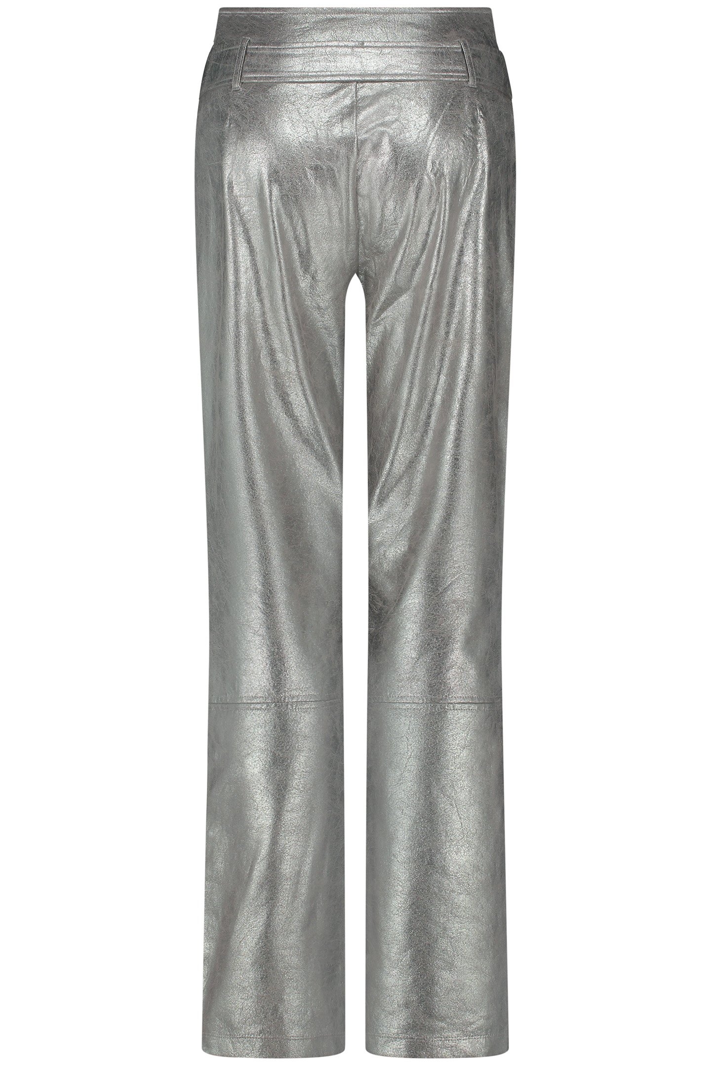 TROUSERS BELTED COATED SILVER 3