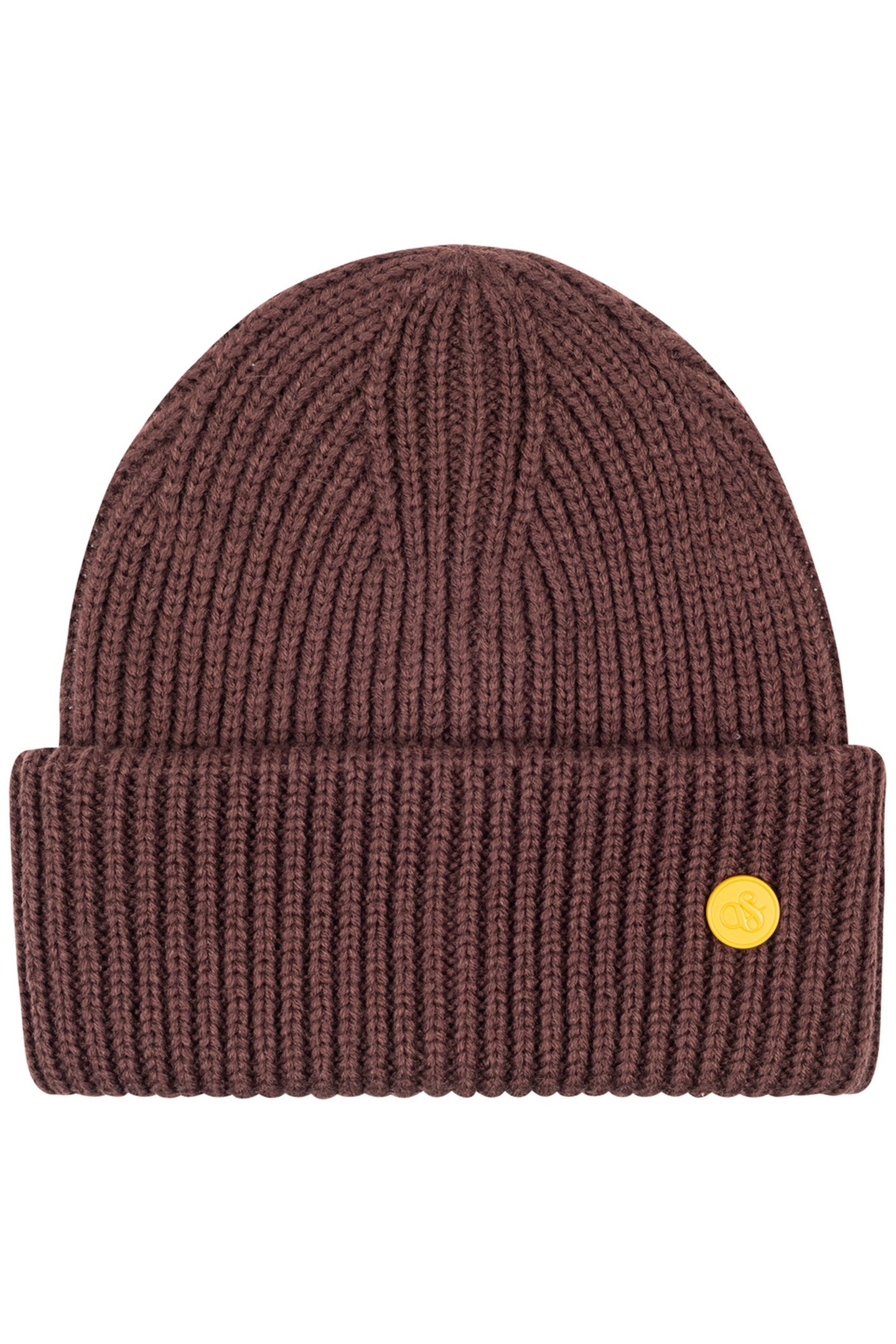 UNISEX S&S RIVET CUFF BEANIE DARK BROWN 1