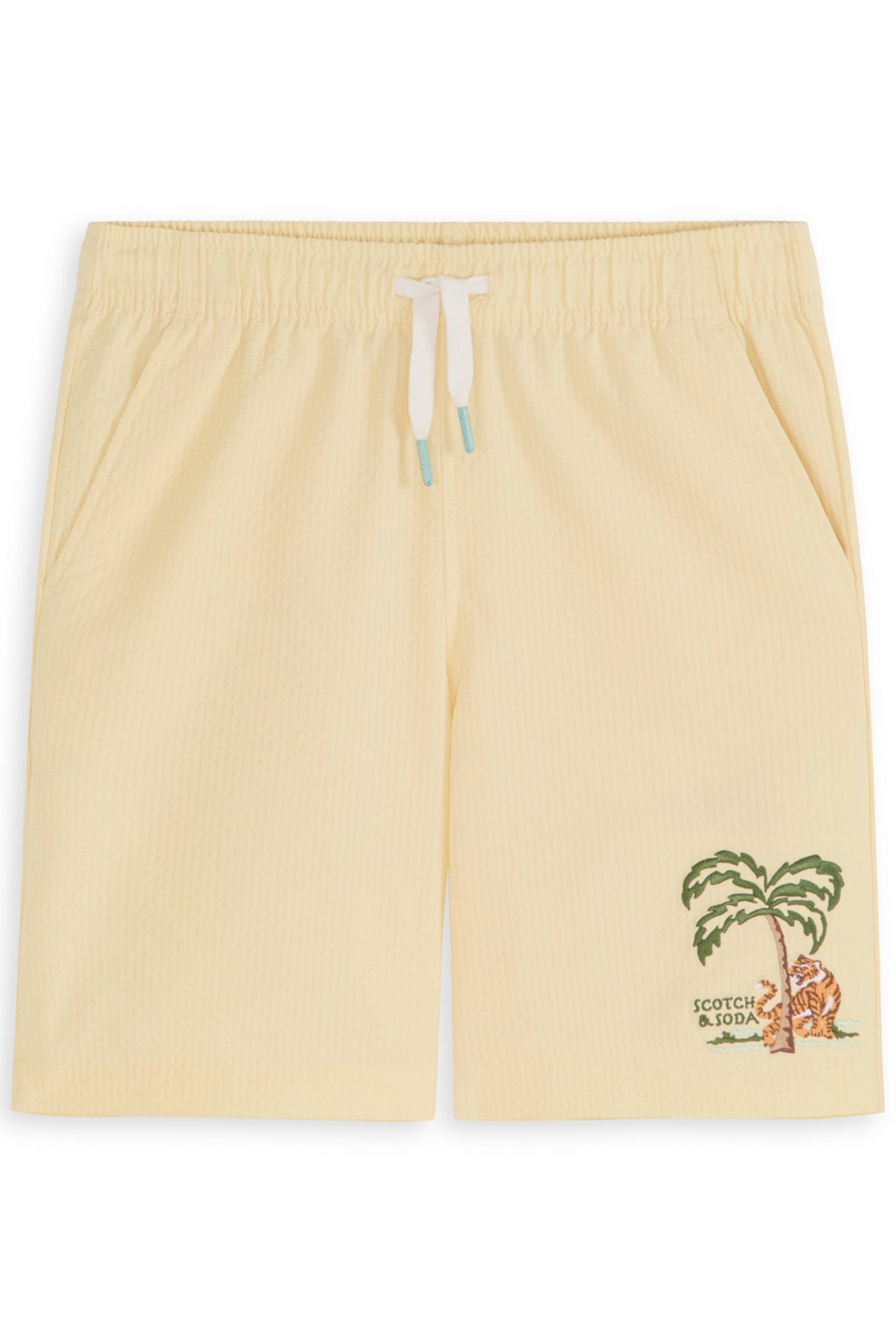 BOYS S&S SEERSUCKER SHORT LT PASTEL YELLOW 1