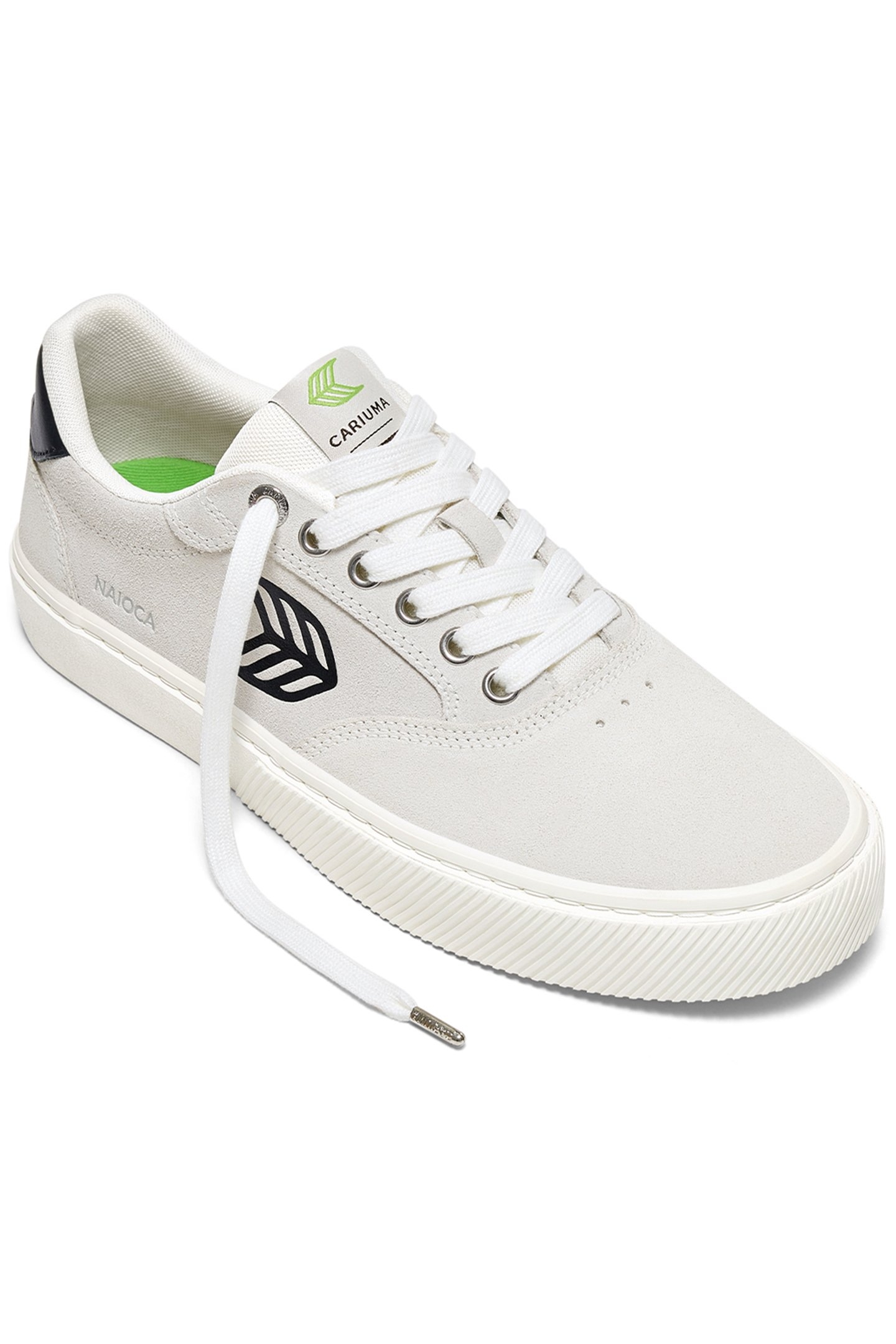 NAIOCA SMOKE WHITE SUEDE BLACK LOGO SNEAKER 2