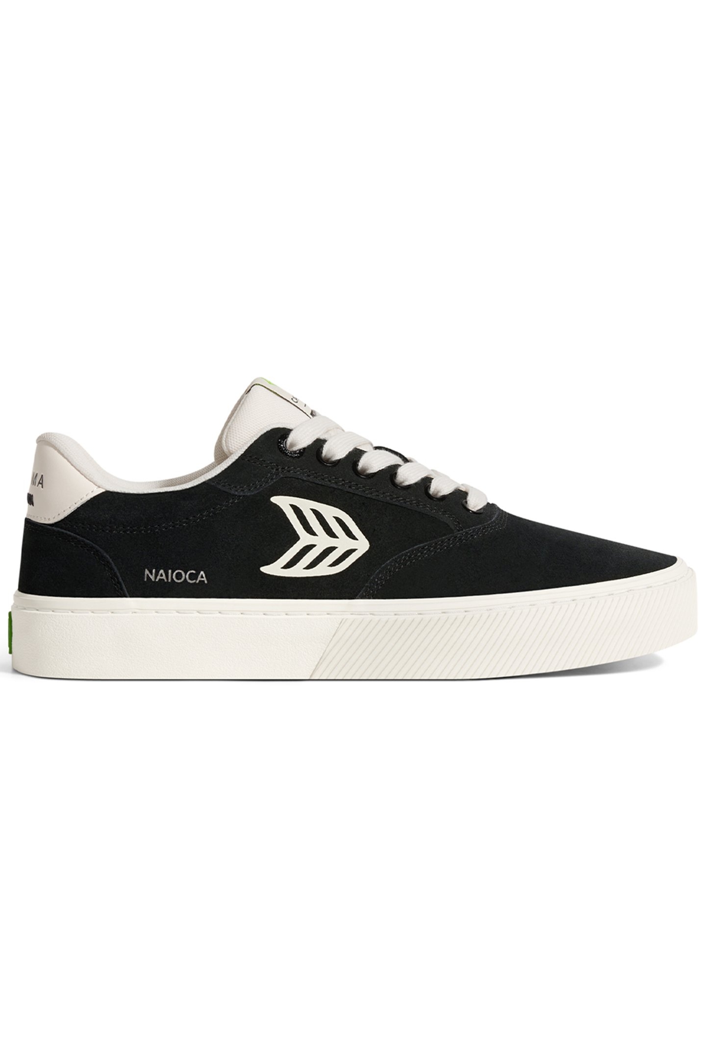 NAIOCA BLACK SUEDE IVORY LOGO SNEAKER 1