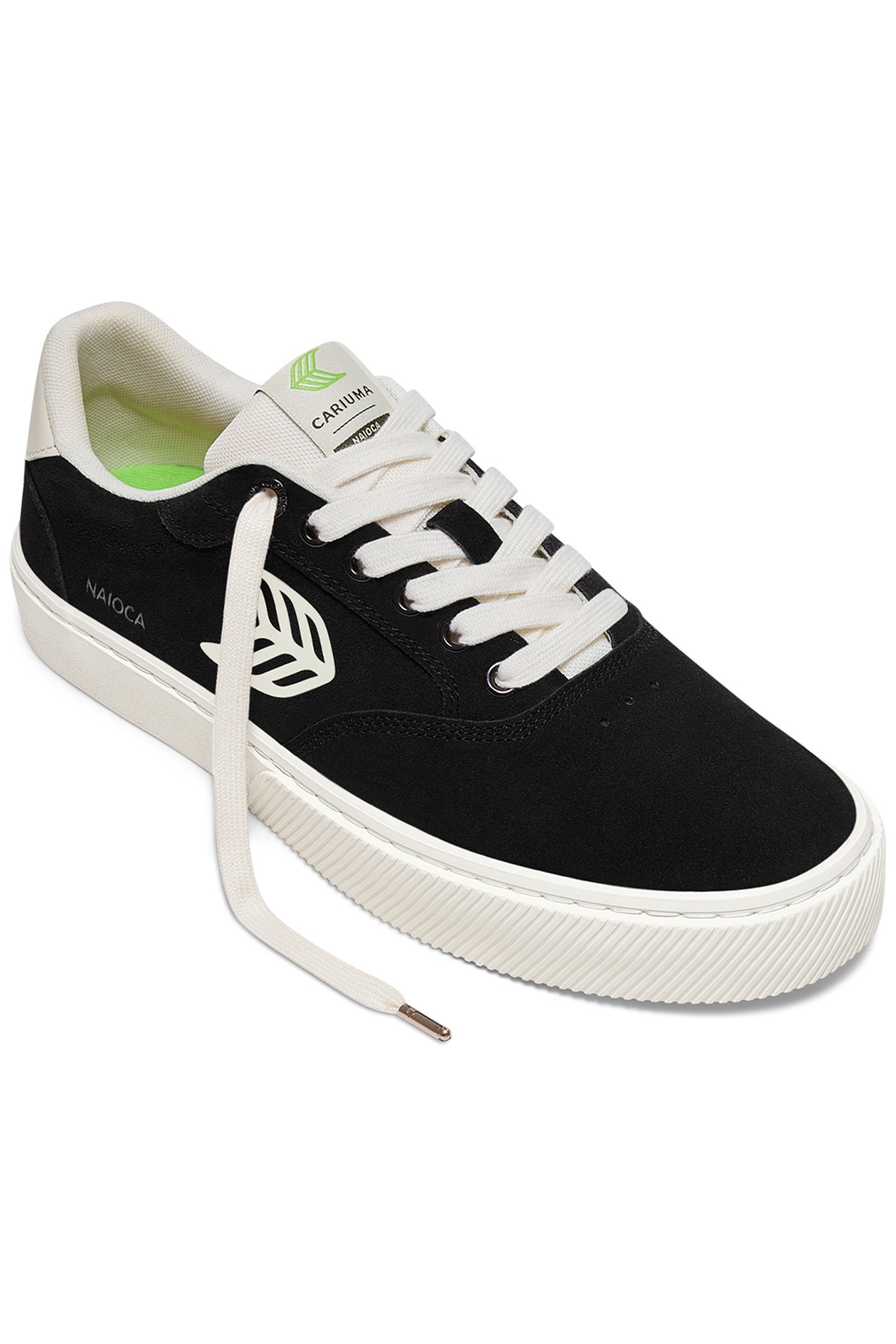 NAIOCA BLACK SUEDE IVORY LOGO SNEAKER 2