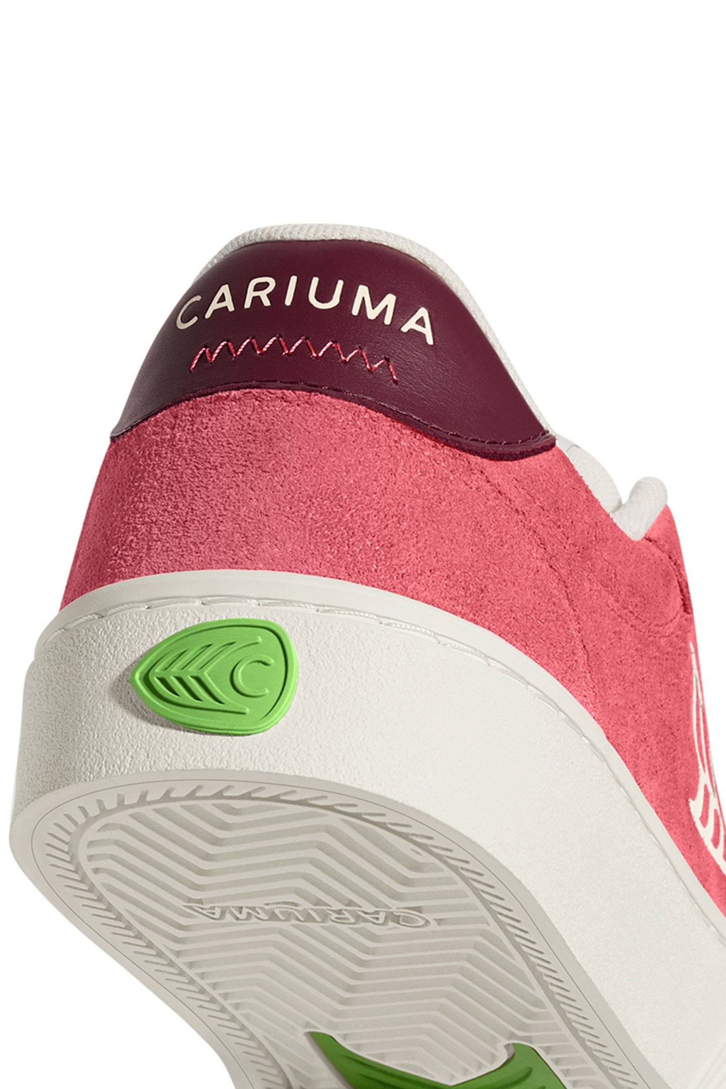 NAIOCA WATERMELON SUEDE IVORY LOGO RUBY WINE SNEAKER 5