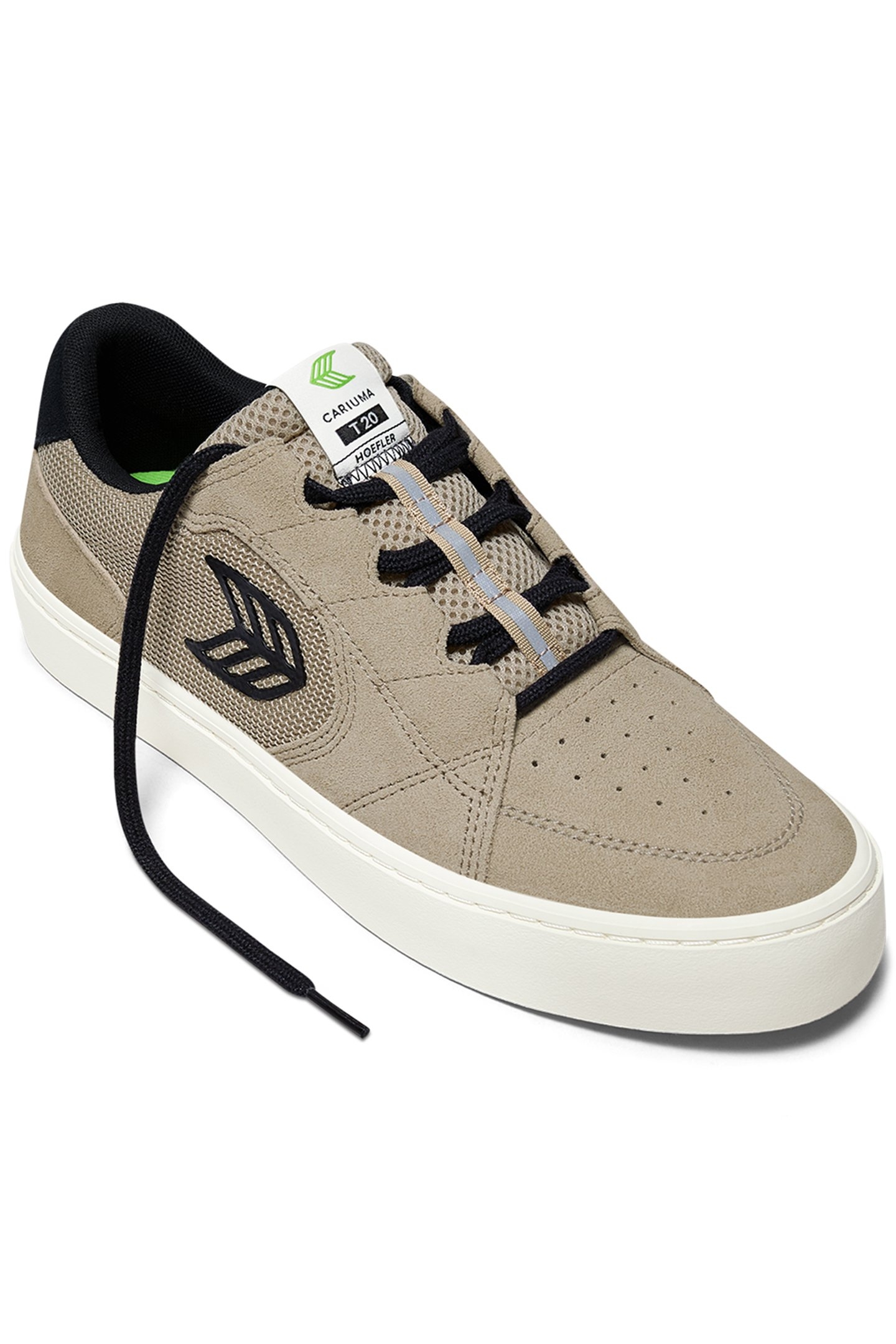 T20 PRO PLAZA TAUPE SUEDE AND MESH BLACK LOGO SNEAKER 2