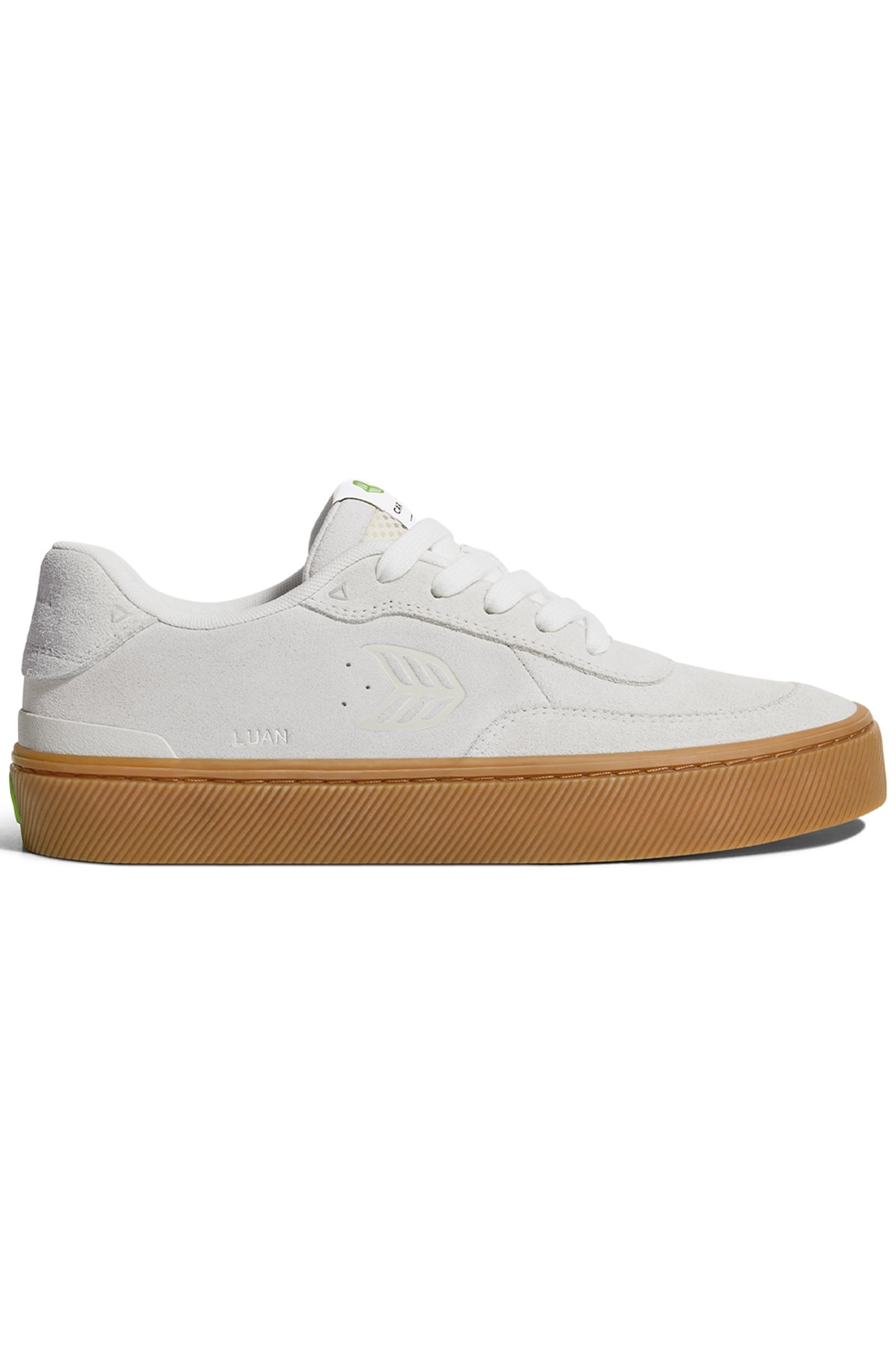 LUAN PRO GUM SMOKE WHITE SUEDE OFF-WHITE LOGO SNEAKER 1