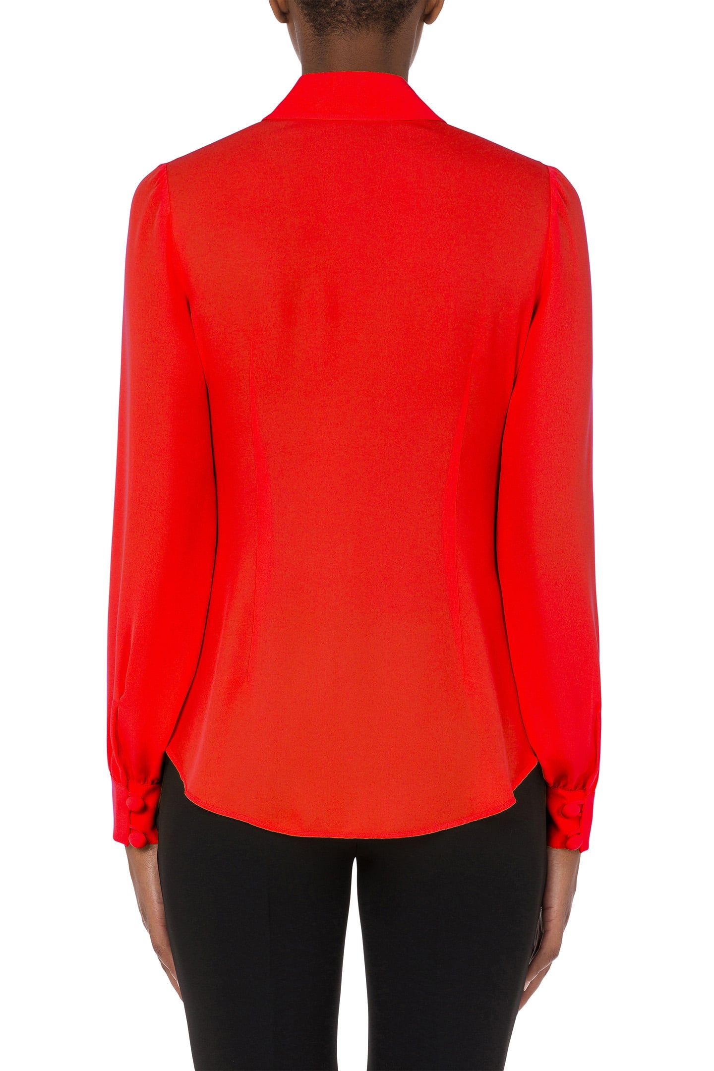 SILK CHARMEUSE SHIRT 60'S RED 2