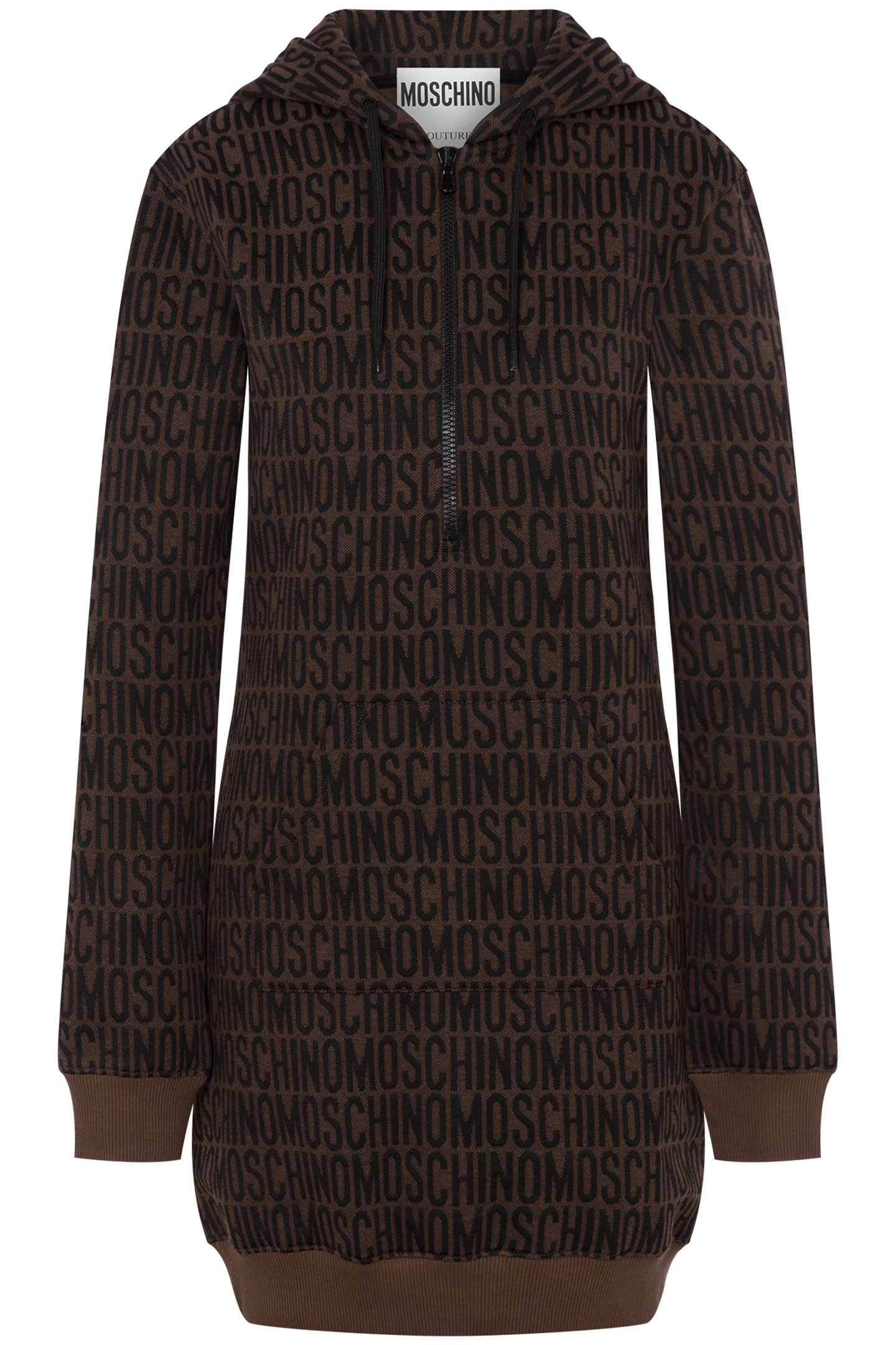 ALLOVER LOGO SWEAT DRESS BROWN 3