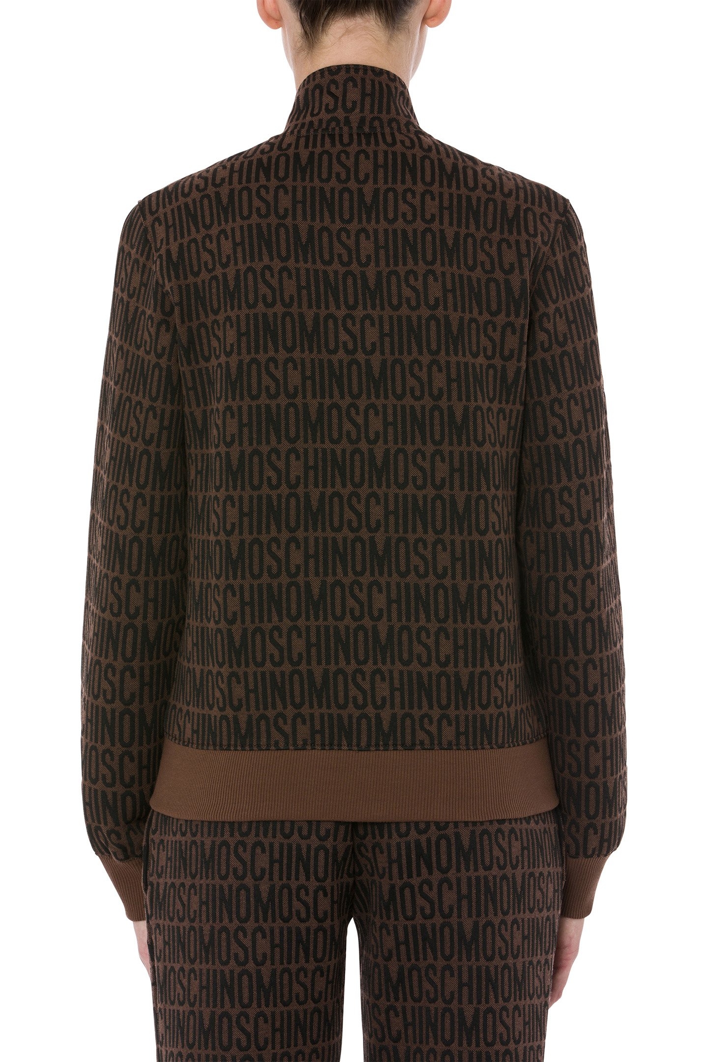 ALLOVER LOGO CROPPED SWEATSHIRT BROWN 2