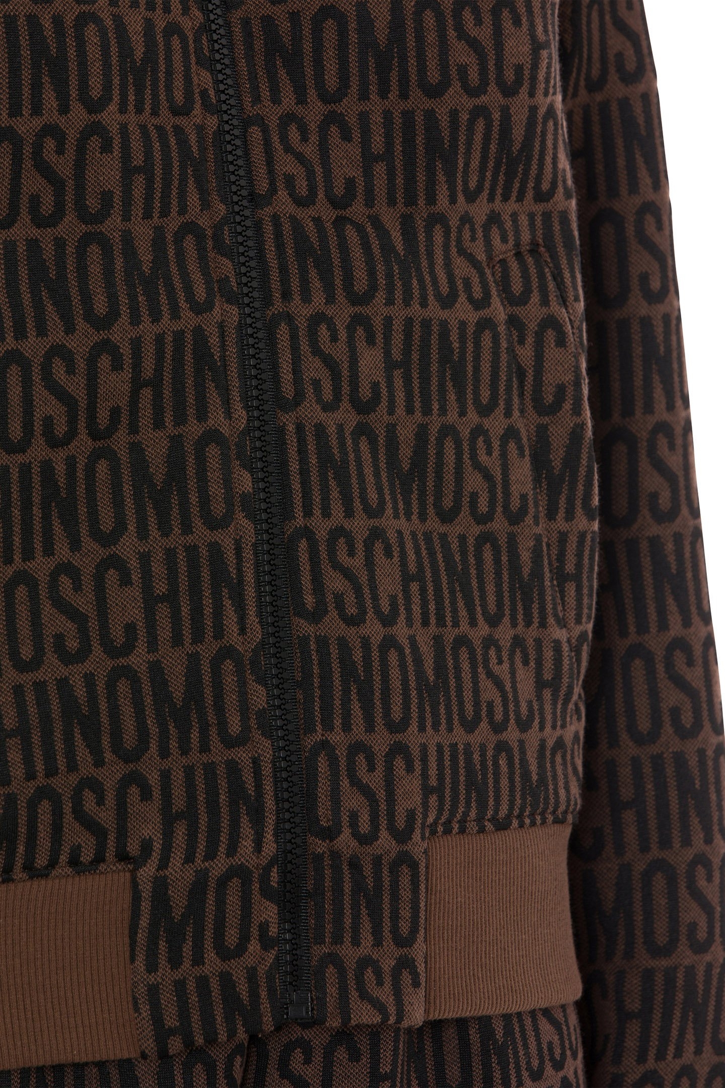 ALLOVER LOGO CROPPED SWEATSHIRT BROWN 4