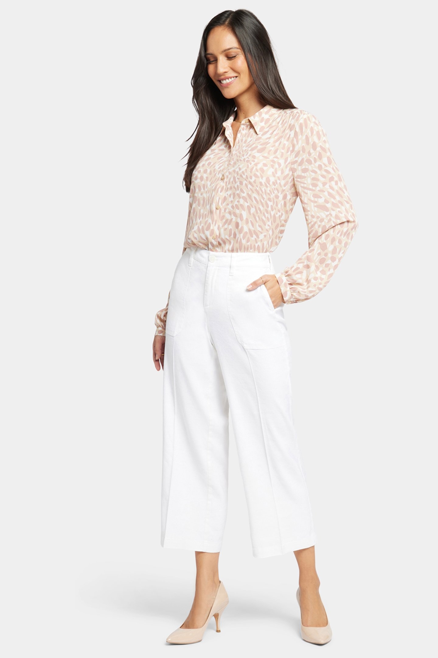 WIDE LEG CROPPED CARGO OPTIC WHITE 4